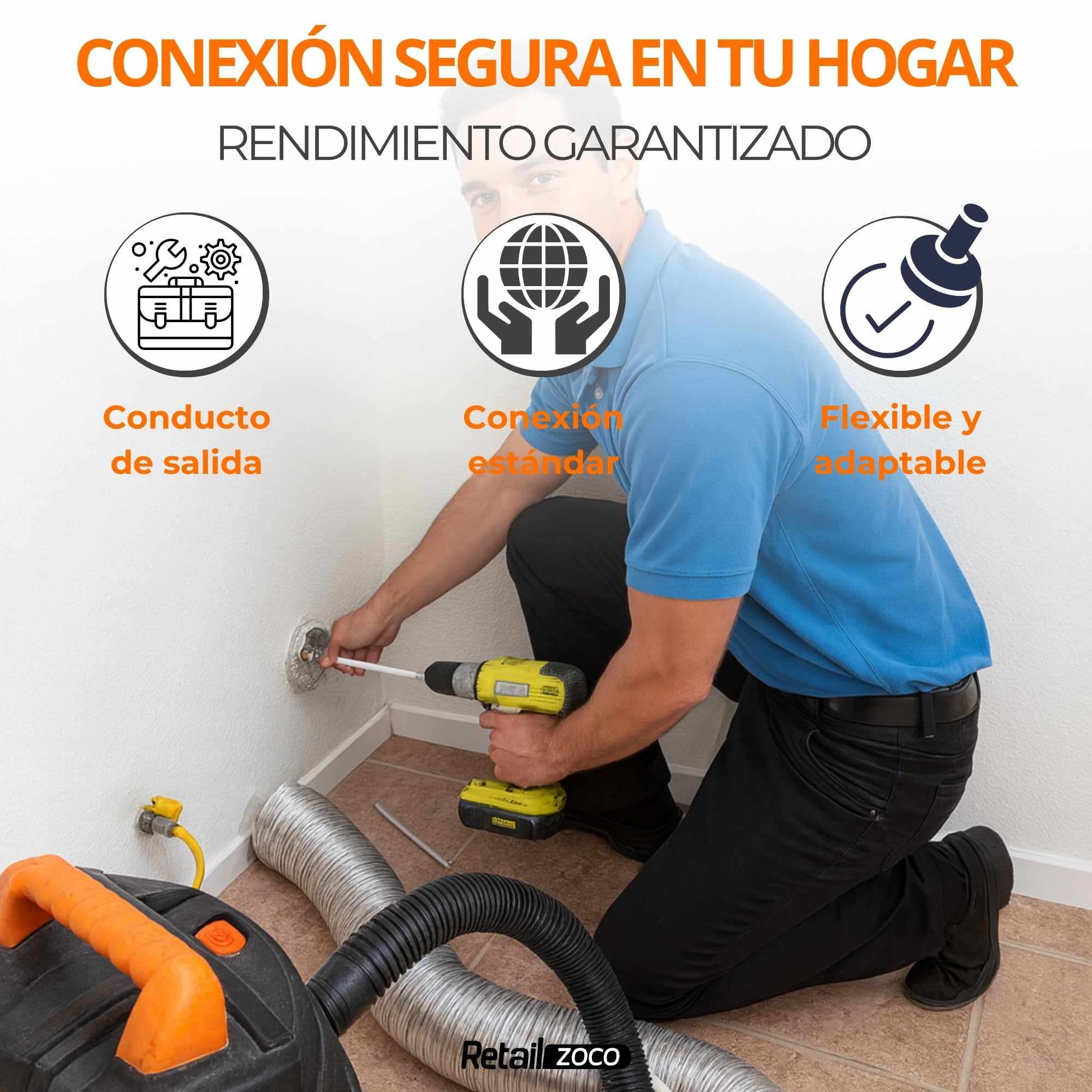 Tubo flexible aluminio 10 cm diametro x 200 cm largo - imagen 3