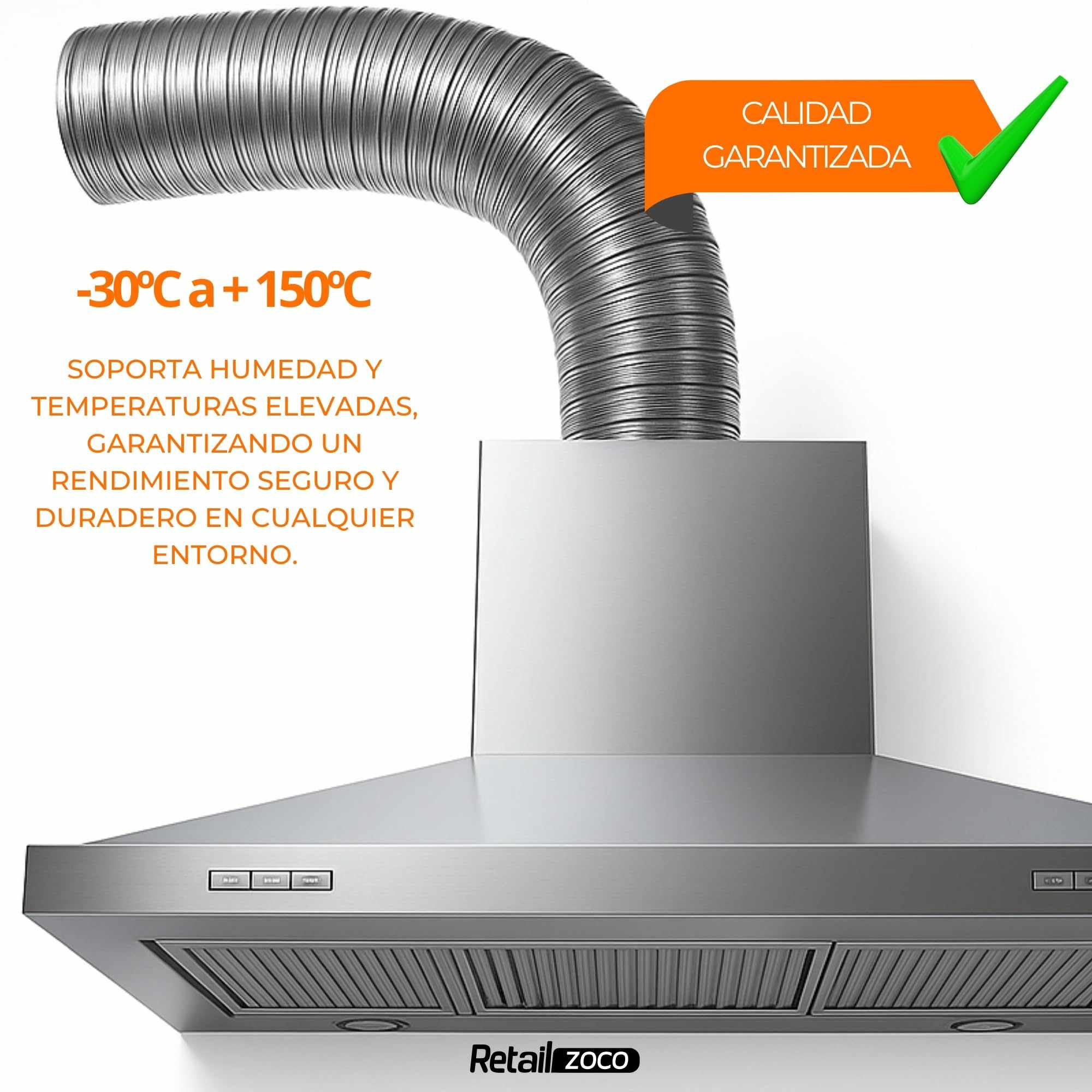 Tubo flexible aluminio 10 cm diametro x 200 cm largo - imagen 5