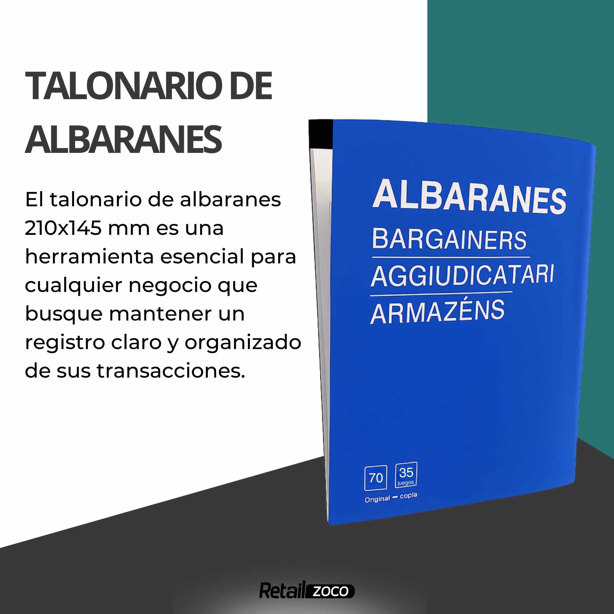 Talonario albaranes 210x145 mm 70 hojas doble copia - imagen 2