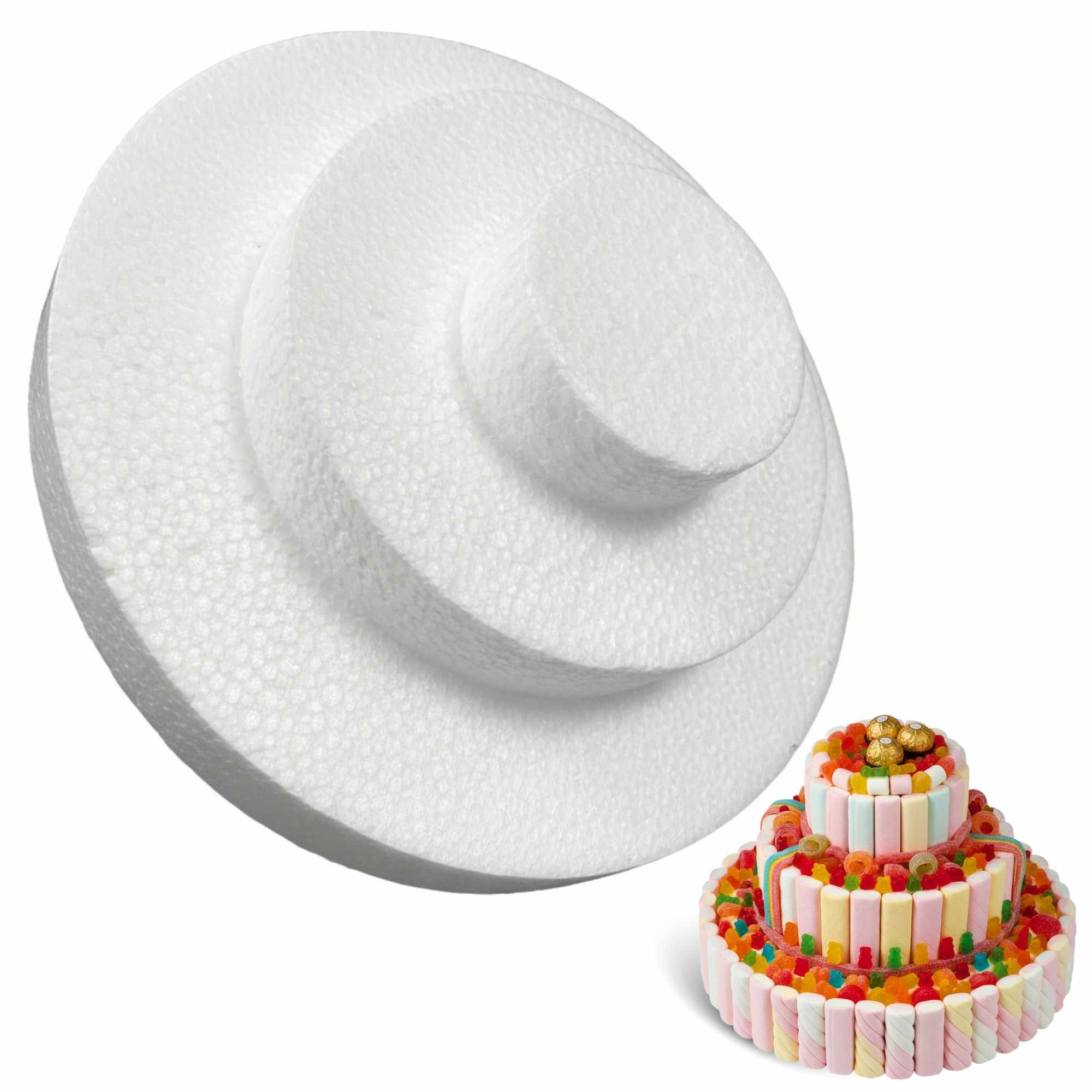Molde de poliestireno circular 3 niveles para tartas