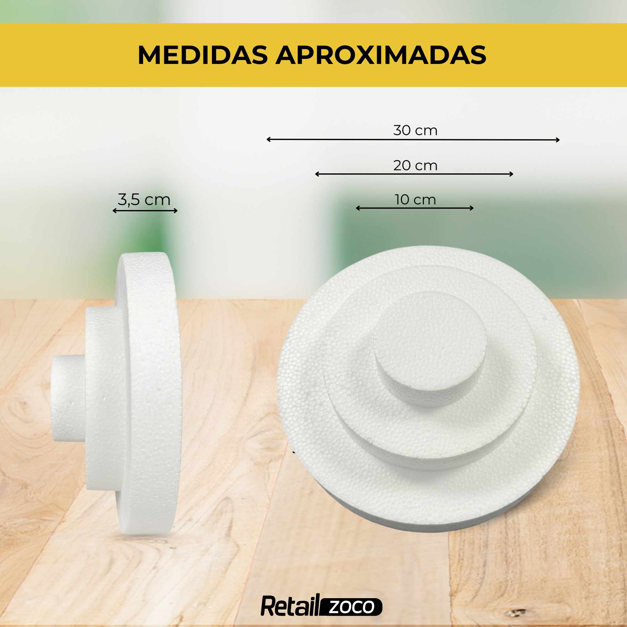 Molde de poliestireno circular 3 niveles para tartas - imagen 4