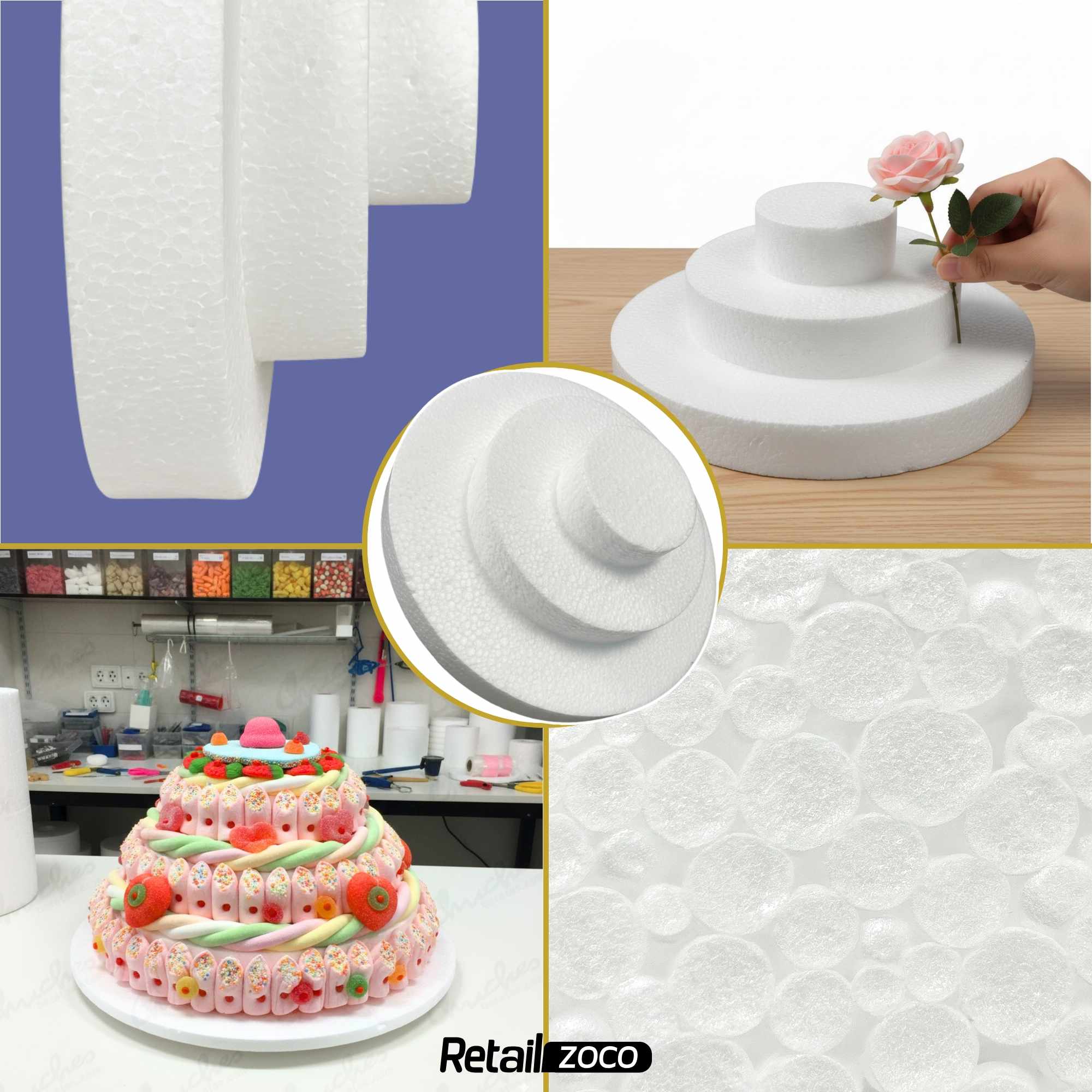 Molde de poliestireno circular 3 niveles para tartas - imagen 5