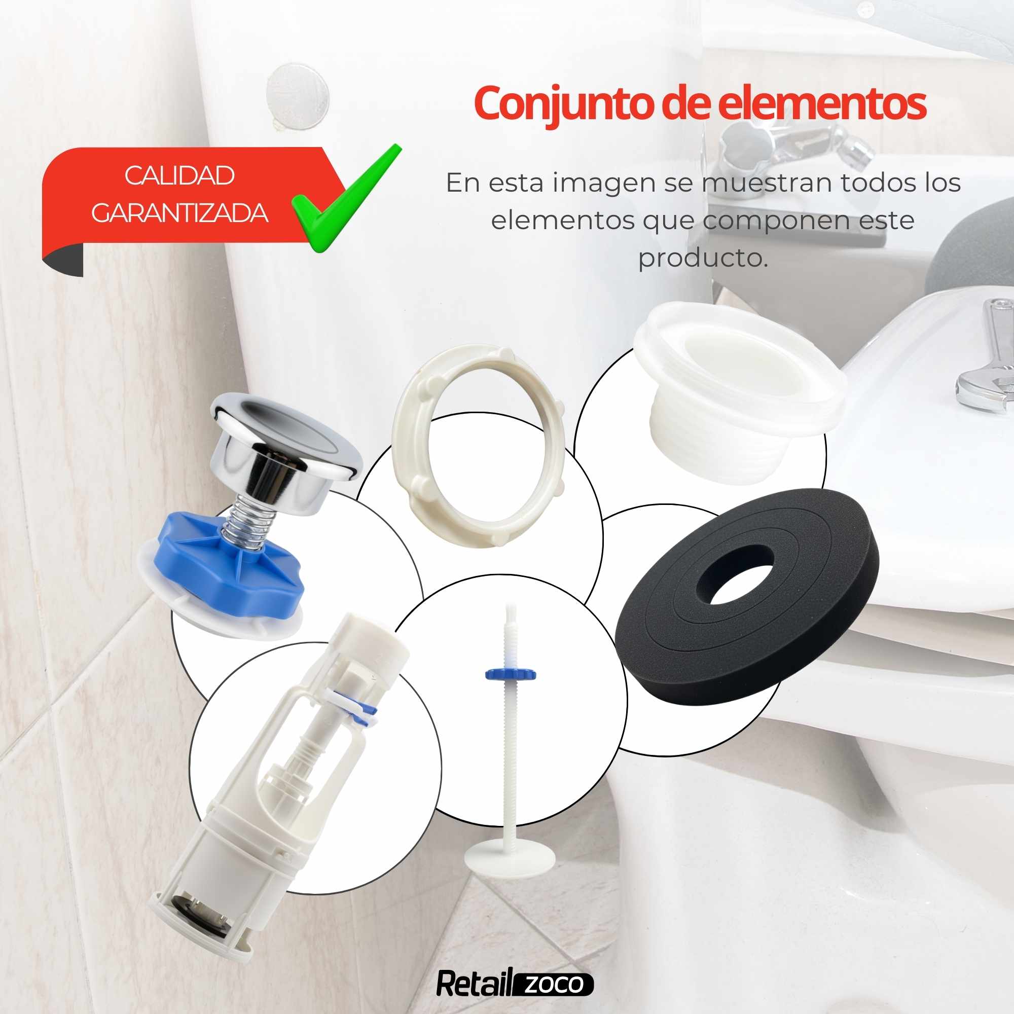 Descargador de WC con pulsador interrumpible universal - imagen 5