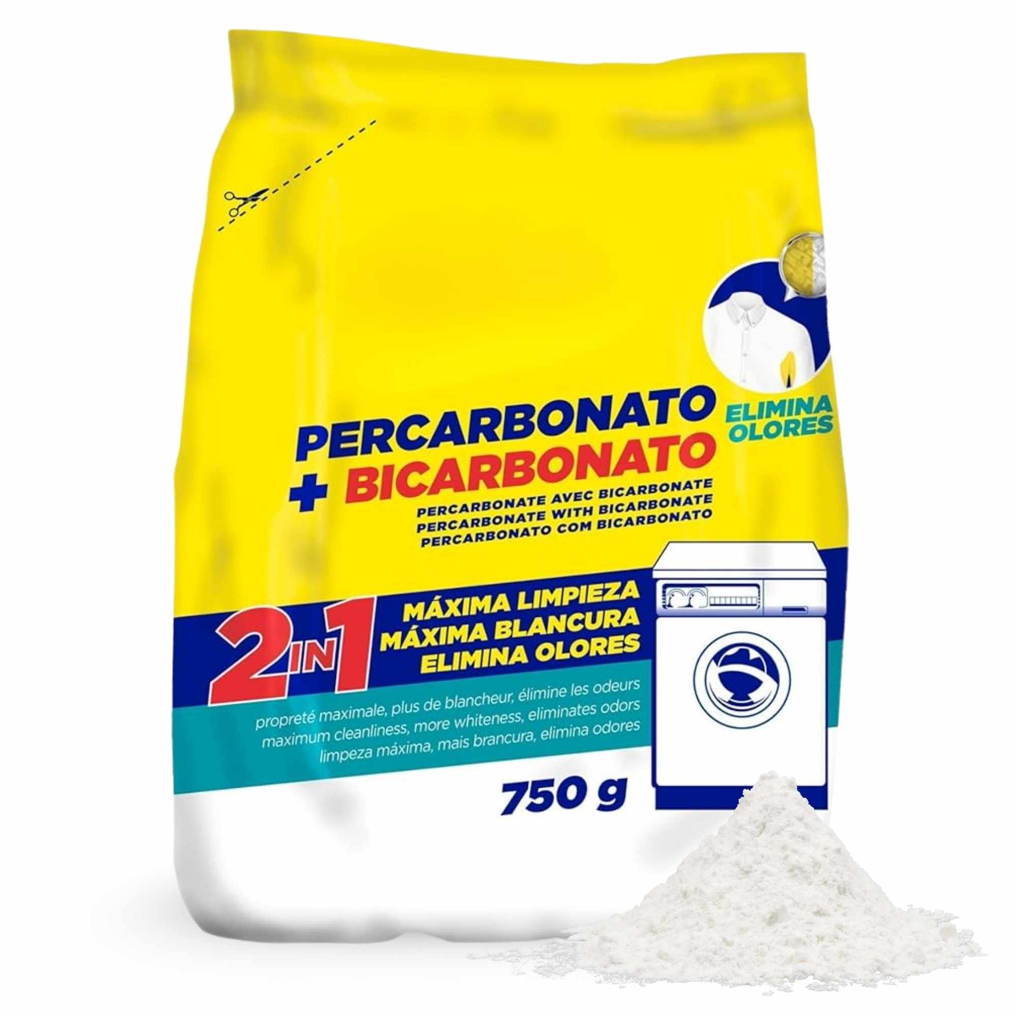Percarbonato + Bicarbonato Blanqueador Y Elimina Olores 750gr