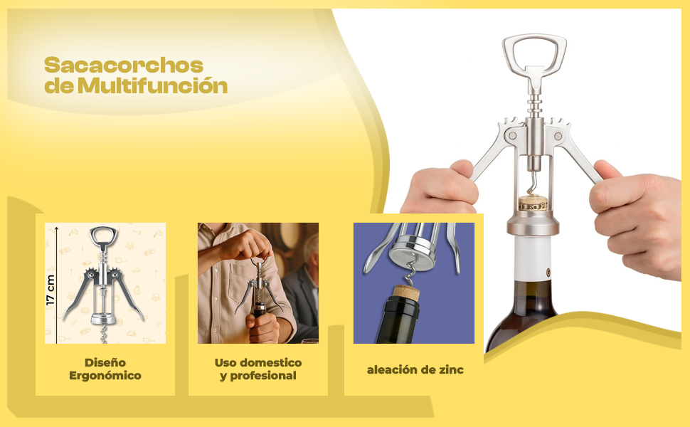 Banner - Sacacorchos de Multifunción diseño Mariposa aleación de zinc