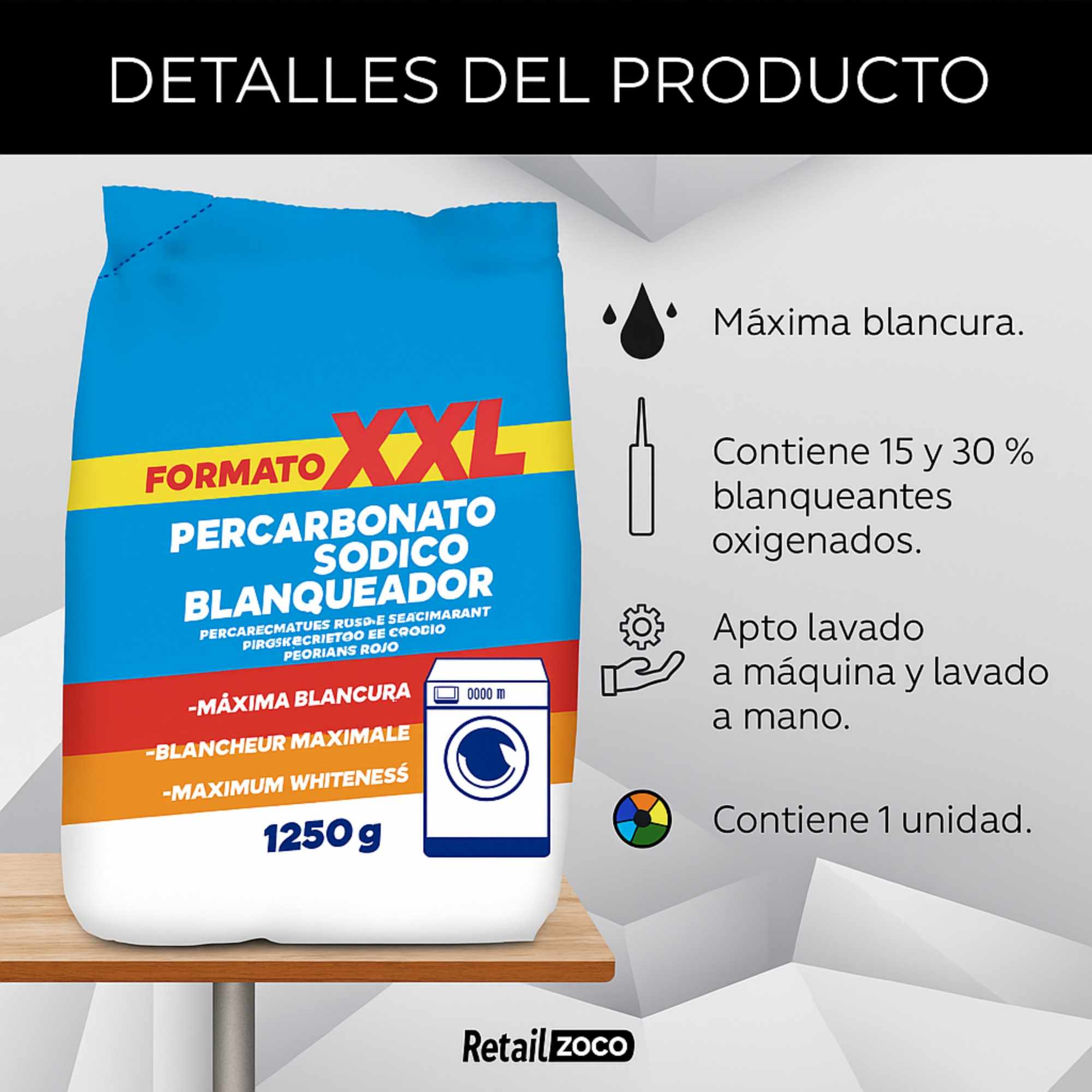 Percarbonato Sódico Blanqueador 1250 gr - imagen 2