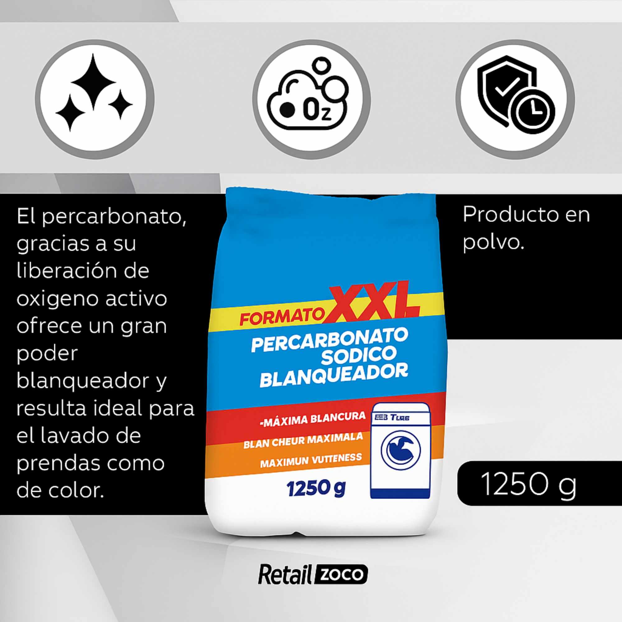 Percarbonato Sódico Blanqueador 1250 gr - imagen 3