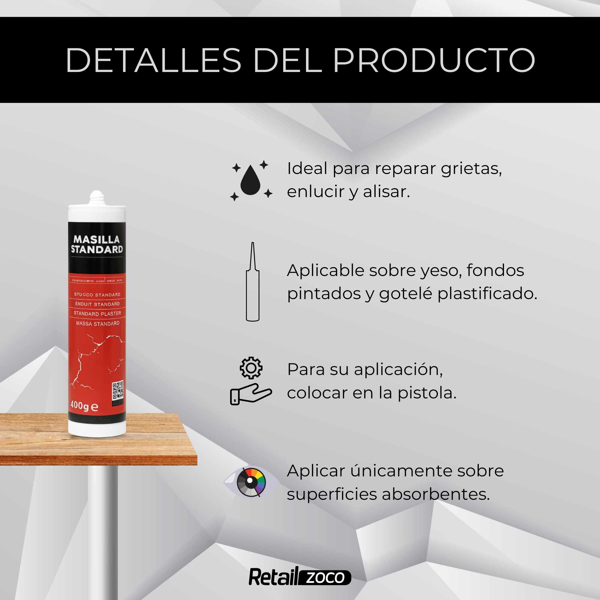 Masilla Standard para pistola 400 gramos - imagen 3