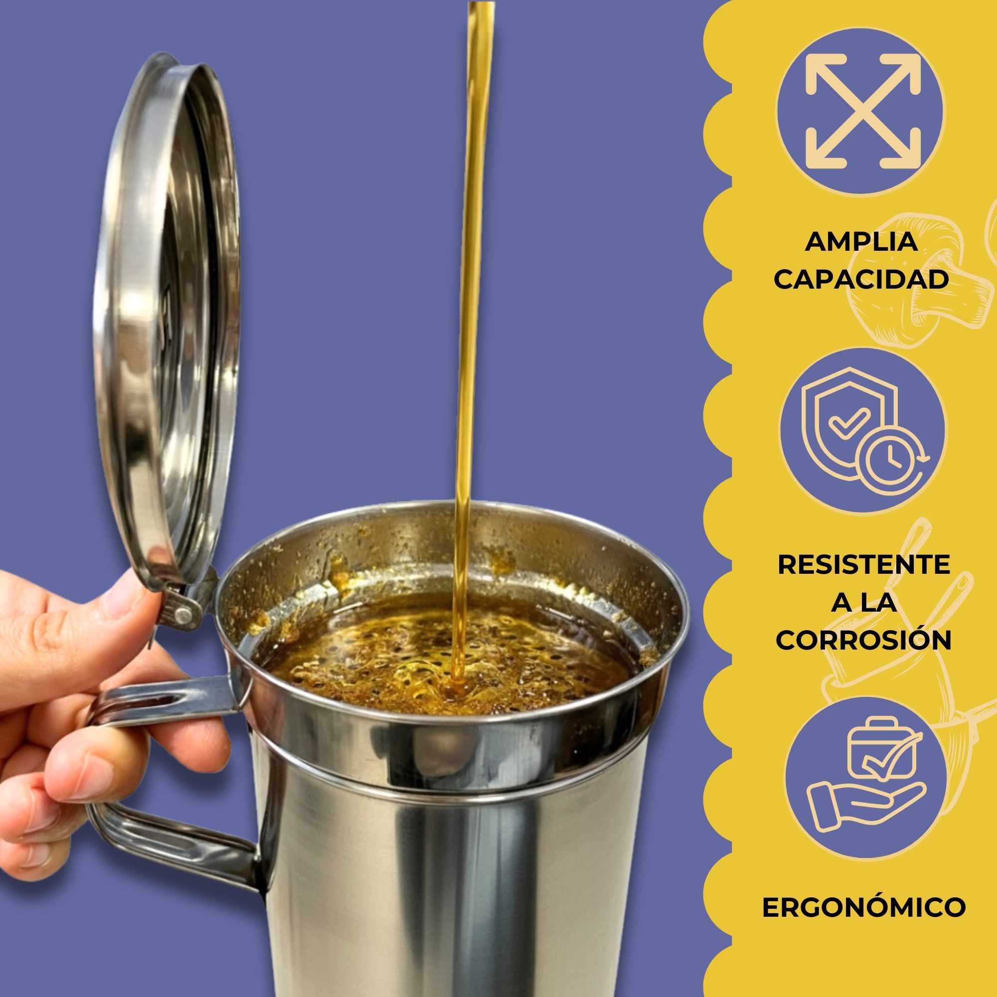 Grasera de pescado acero inoxidable 550 ml - imagen 3