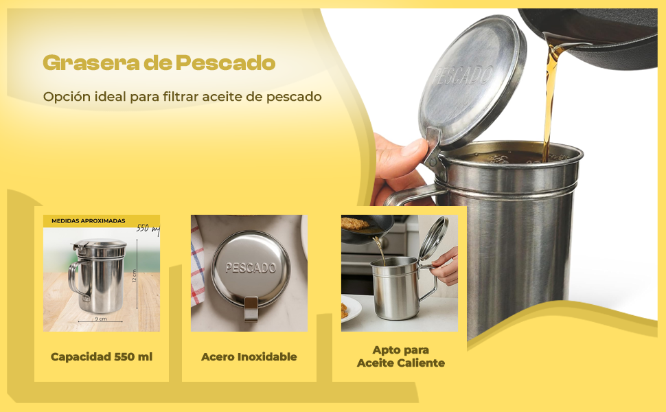 Banner - Grasera de pescado acero inoxidable 550 ml