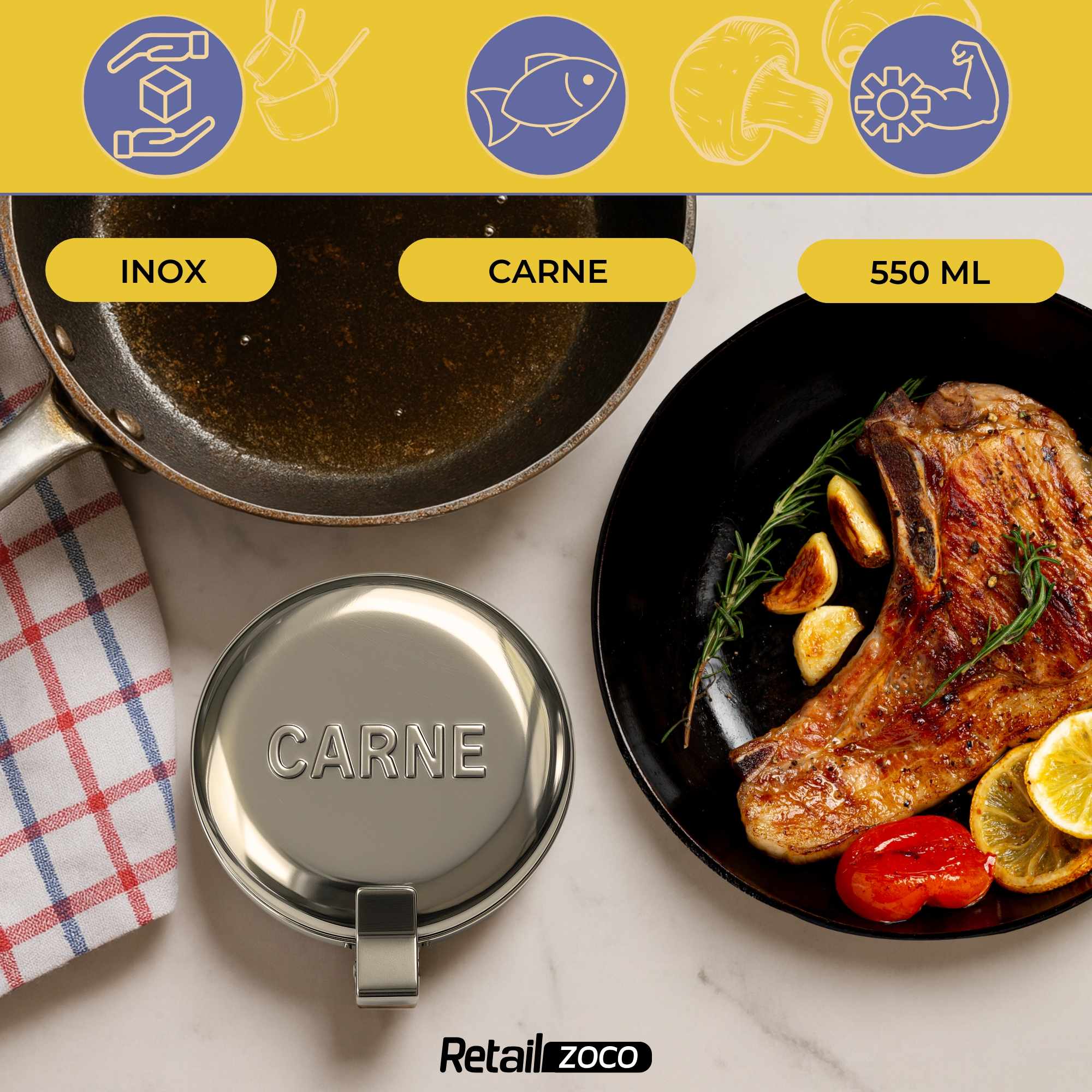 Grasera de carne acero inoxidable 550 ml - imagen 2