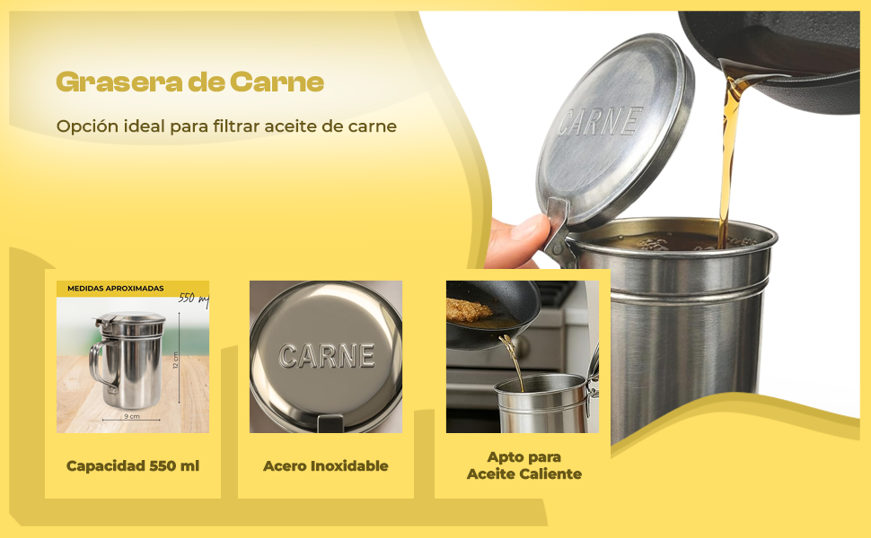 Banner - Grasera de carne acero inoxidable 550 ml