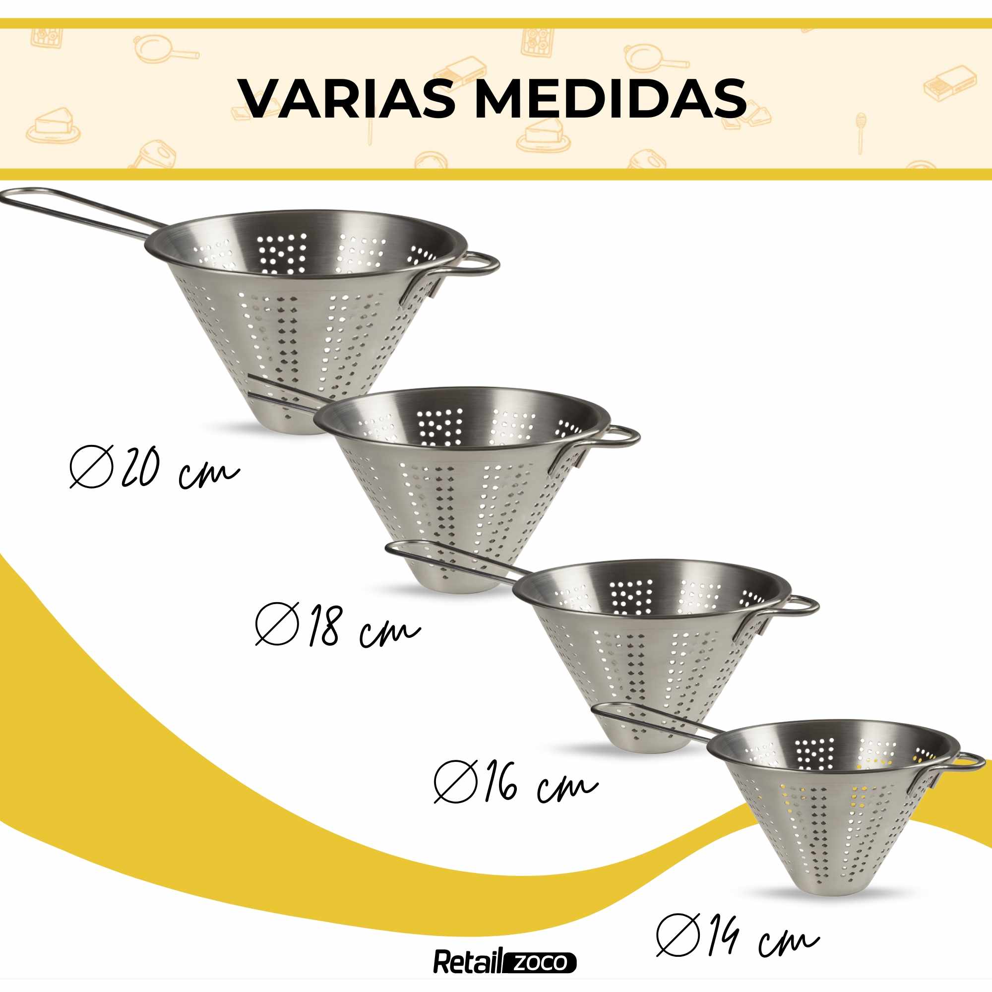 Colador chino Acero inoxidable 20 cm - imagen 6