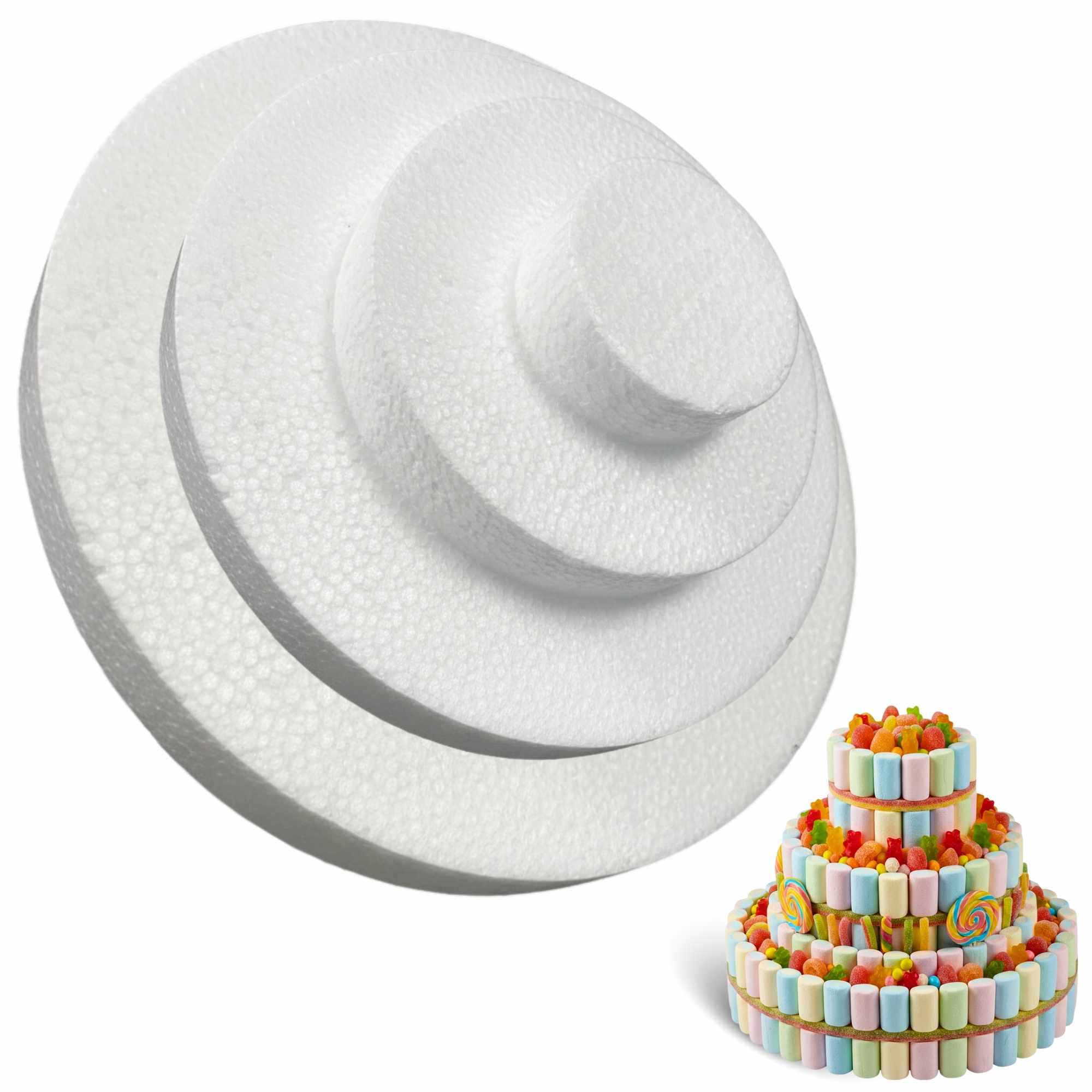 Molde de poliestireno circular 4 niveles para tartas