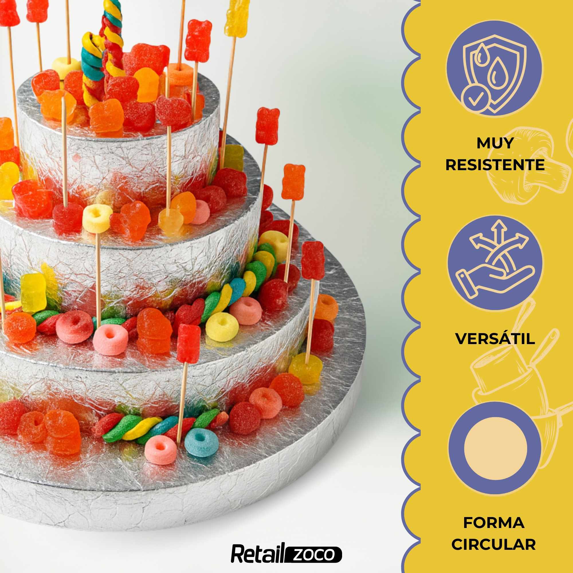 Molde de poliestireno circular 4 niveles para tartas - imagen 3