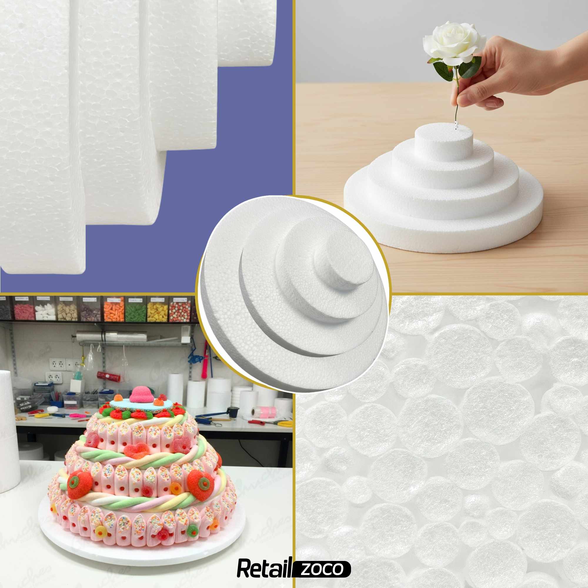 Molde de poliestireno circular 4 niveles para tartas - imagen 4