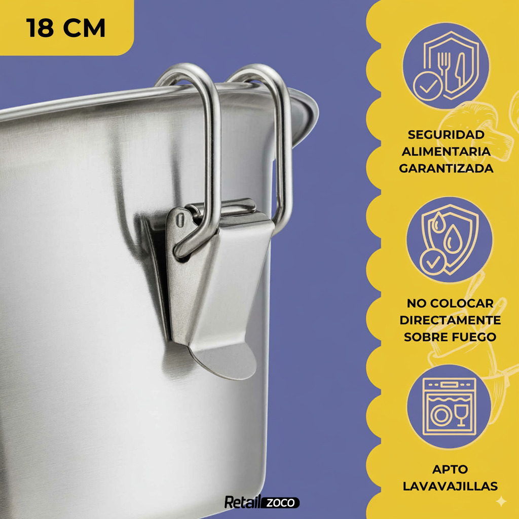 Flanera con Tapa Acero inoxidable 18 cm - imagen 3