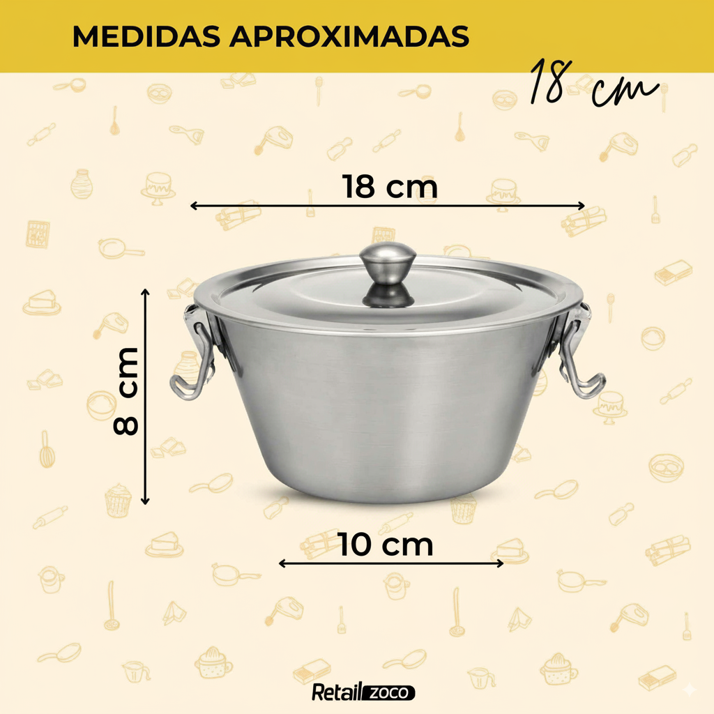 Flanera con Tapa Acero inoxidable 18 cm - imagen 4
