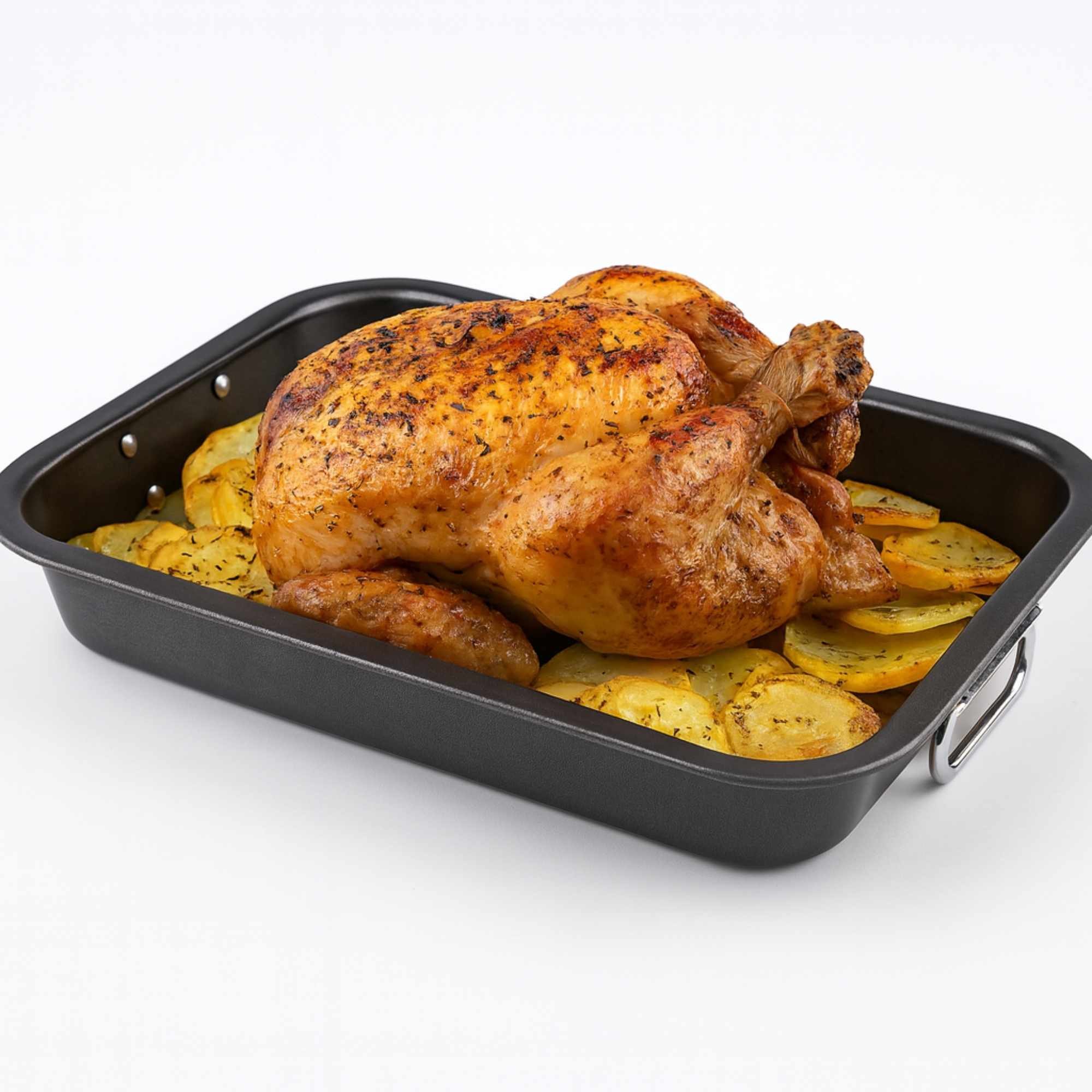 Bandeja para el Horno Antiadherente con asas abatibles 34x26x6 cm
