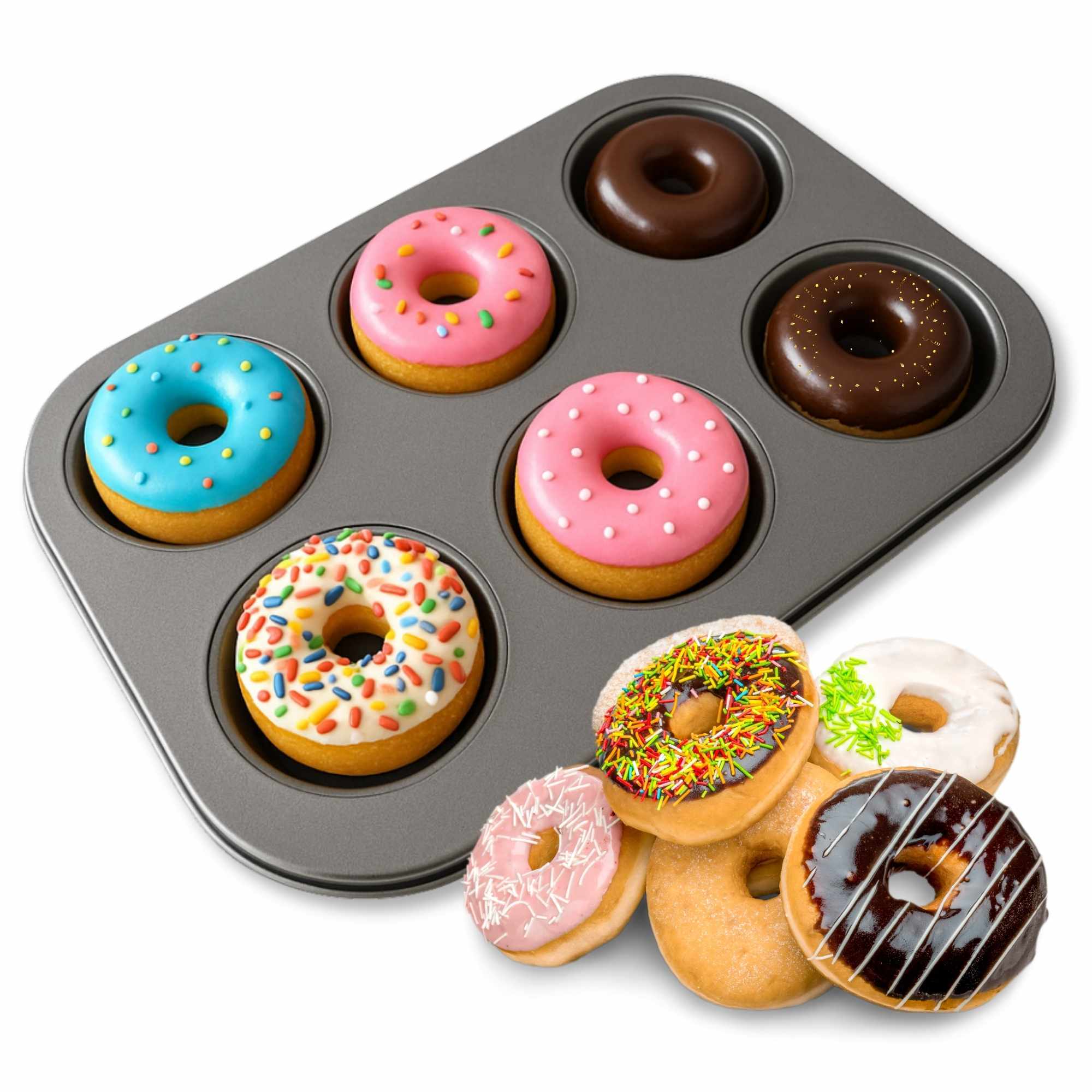 Molde para donuts con 6 cavidades de 8.5 cm diámetro - imagen 1