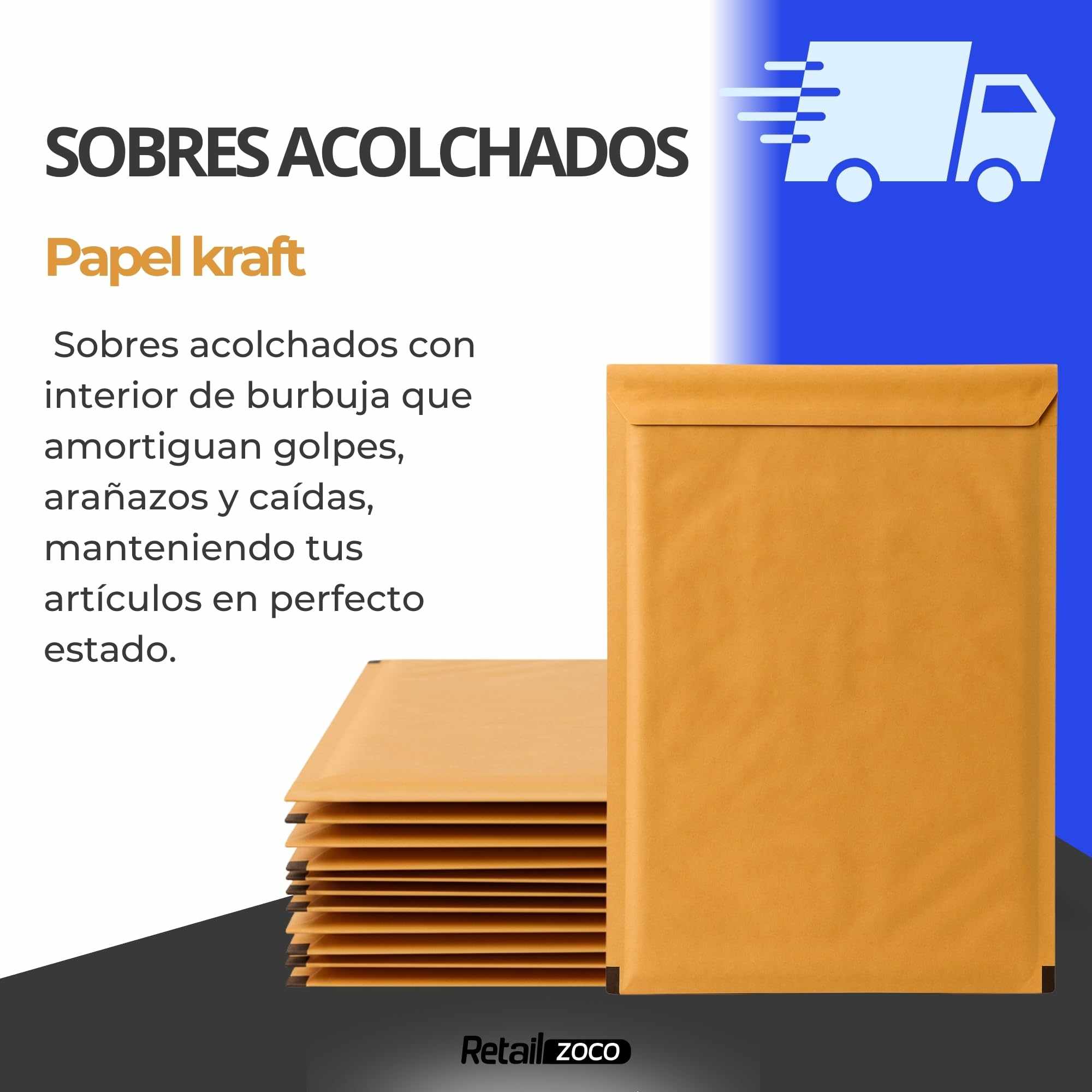 Sobres acolchados de burbujas 10 unidades 220 x 265 mm - imagen 2