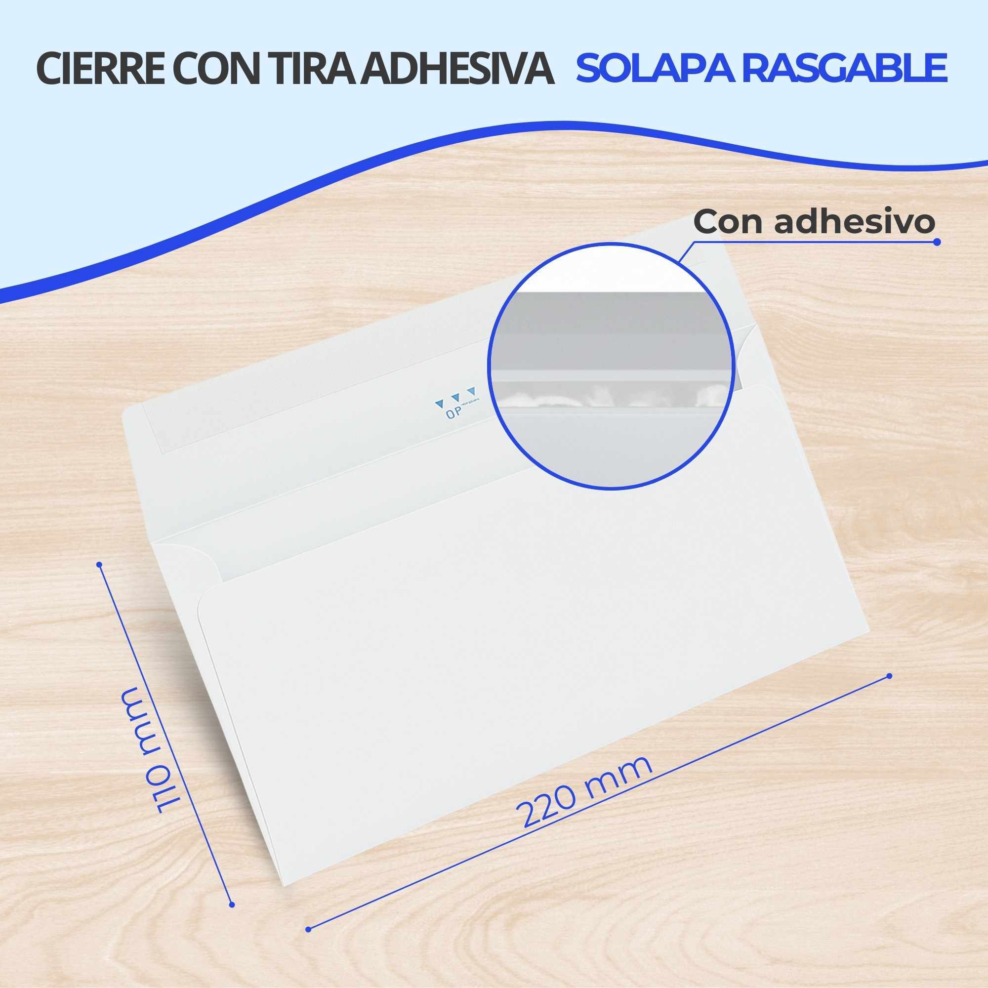 Sobre Americano 110 x 220 mm autoadhesivos con ventana 15 unidades - imagen 5