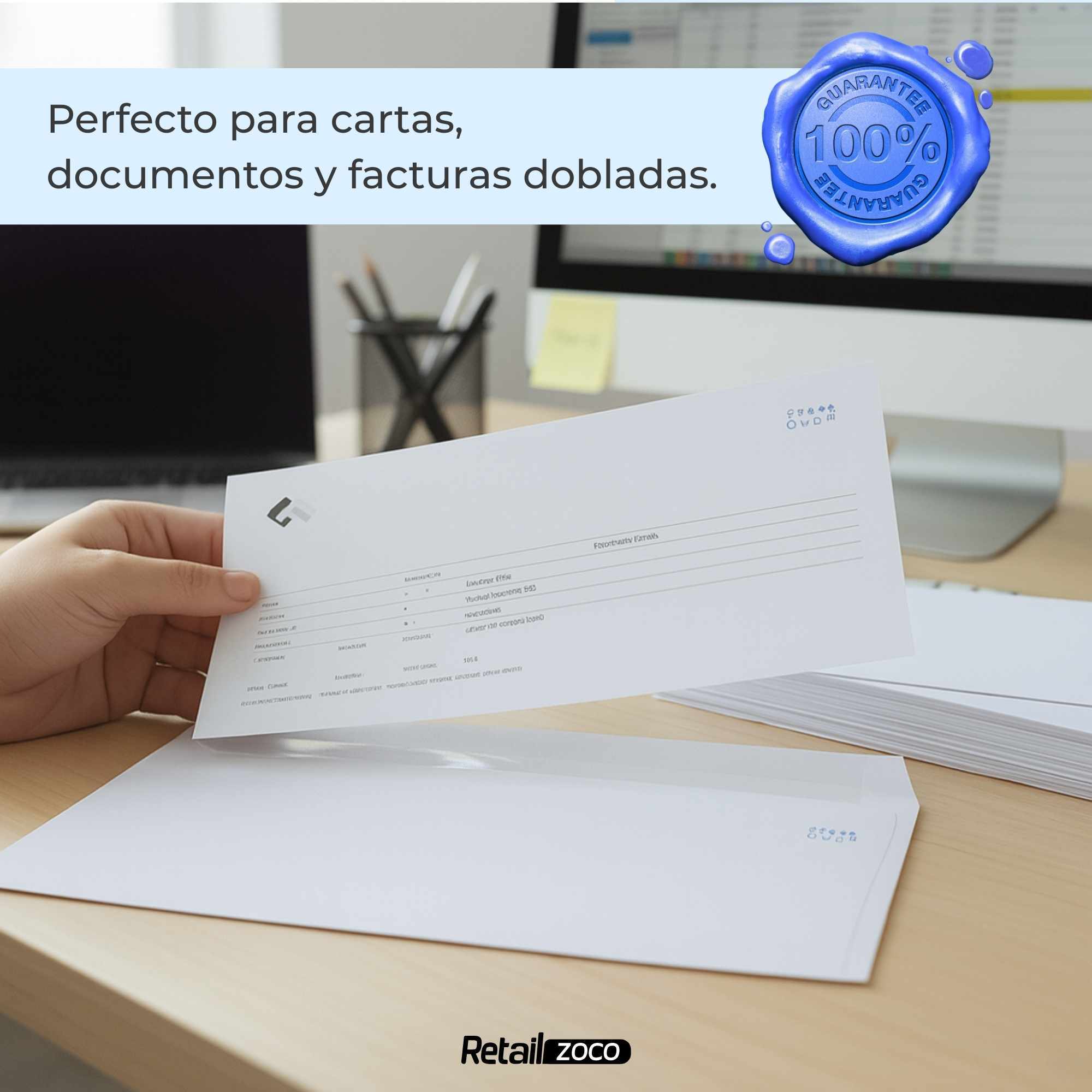 Sobre Americano 110 x 220 mm autoadhesivos con ventana 15 unidades - imagen 6
