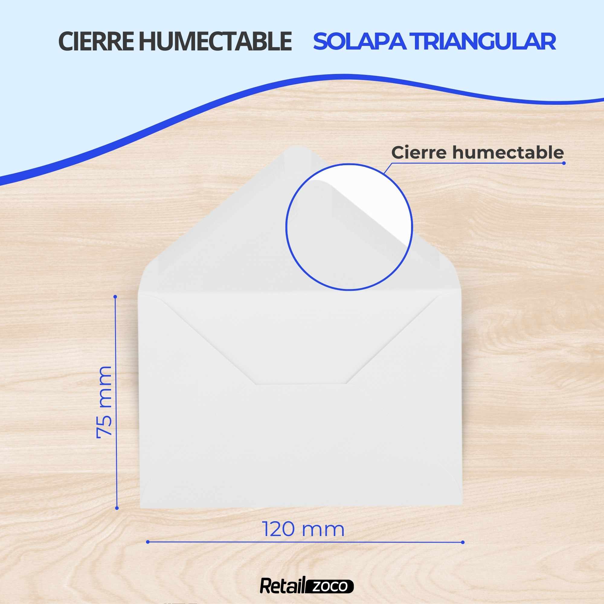 Sobres Pequeños 75 x 120 mm Blancos 15 unidades - imagen 5