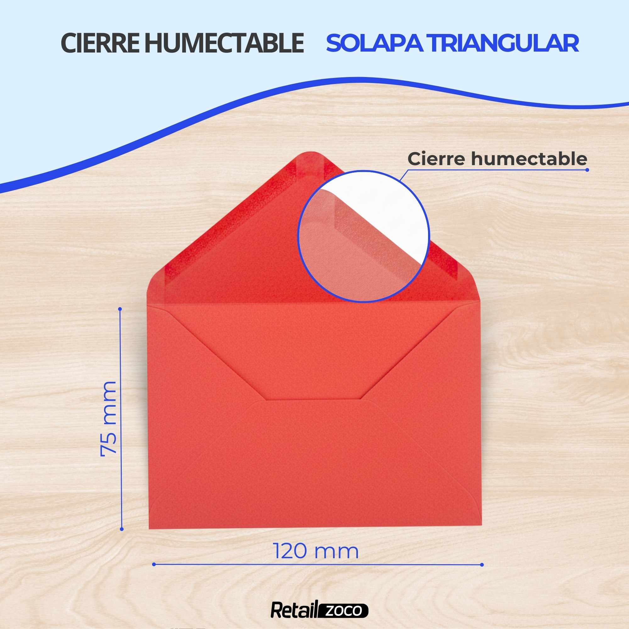 Sobres Pequeños 75 x 120 mm Rojos 15 unidades - imagen 5