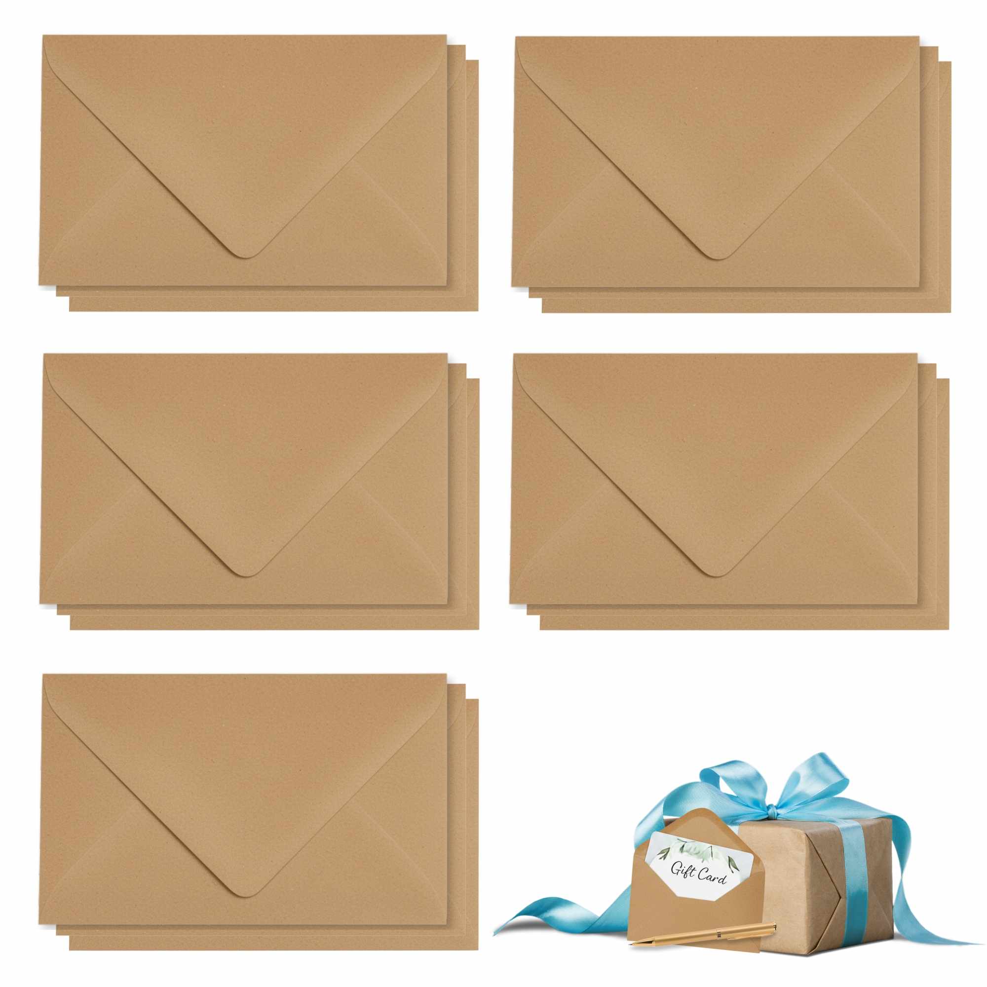 Sobres Pequeños 75 x 120 mm Kraft 15 unidades - imagen 1