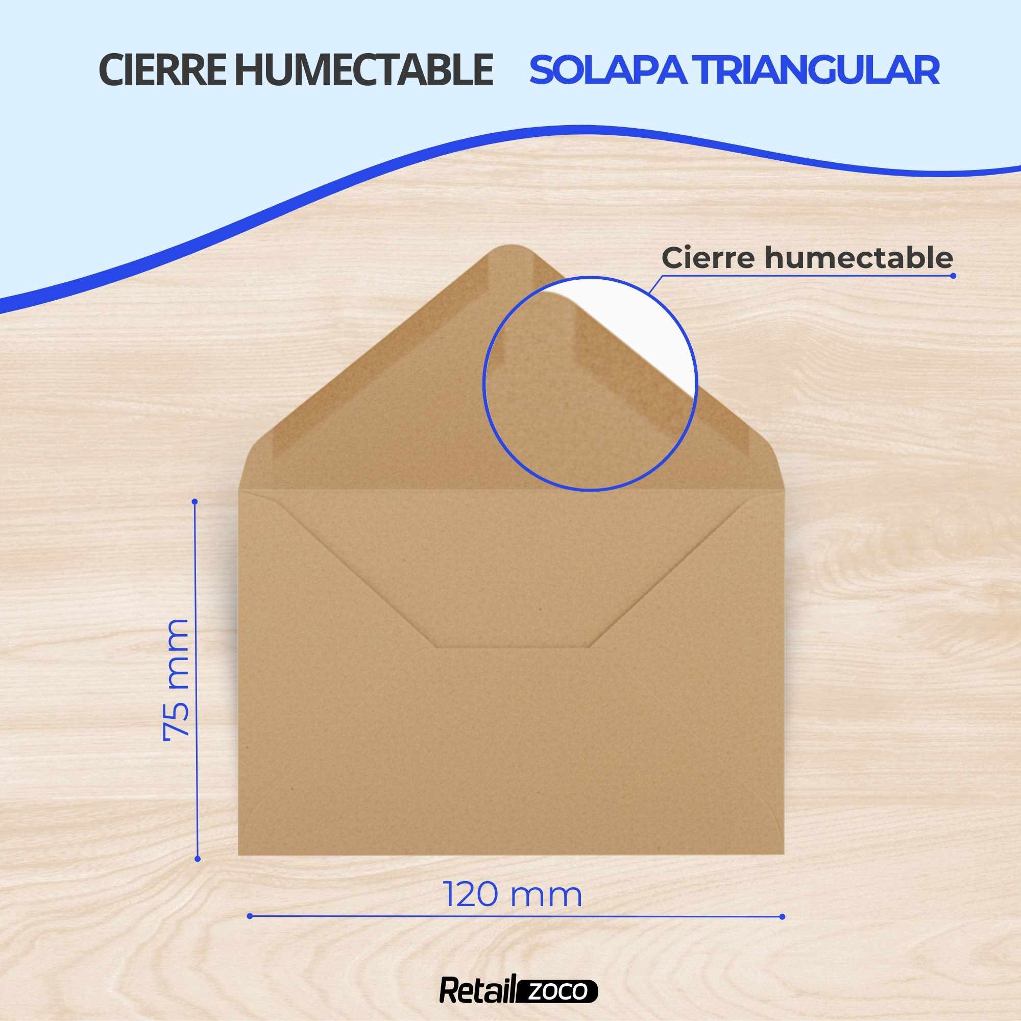 Sobres Pequeños 75 x 120 mm Kraft 15 unidades - imagen 5