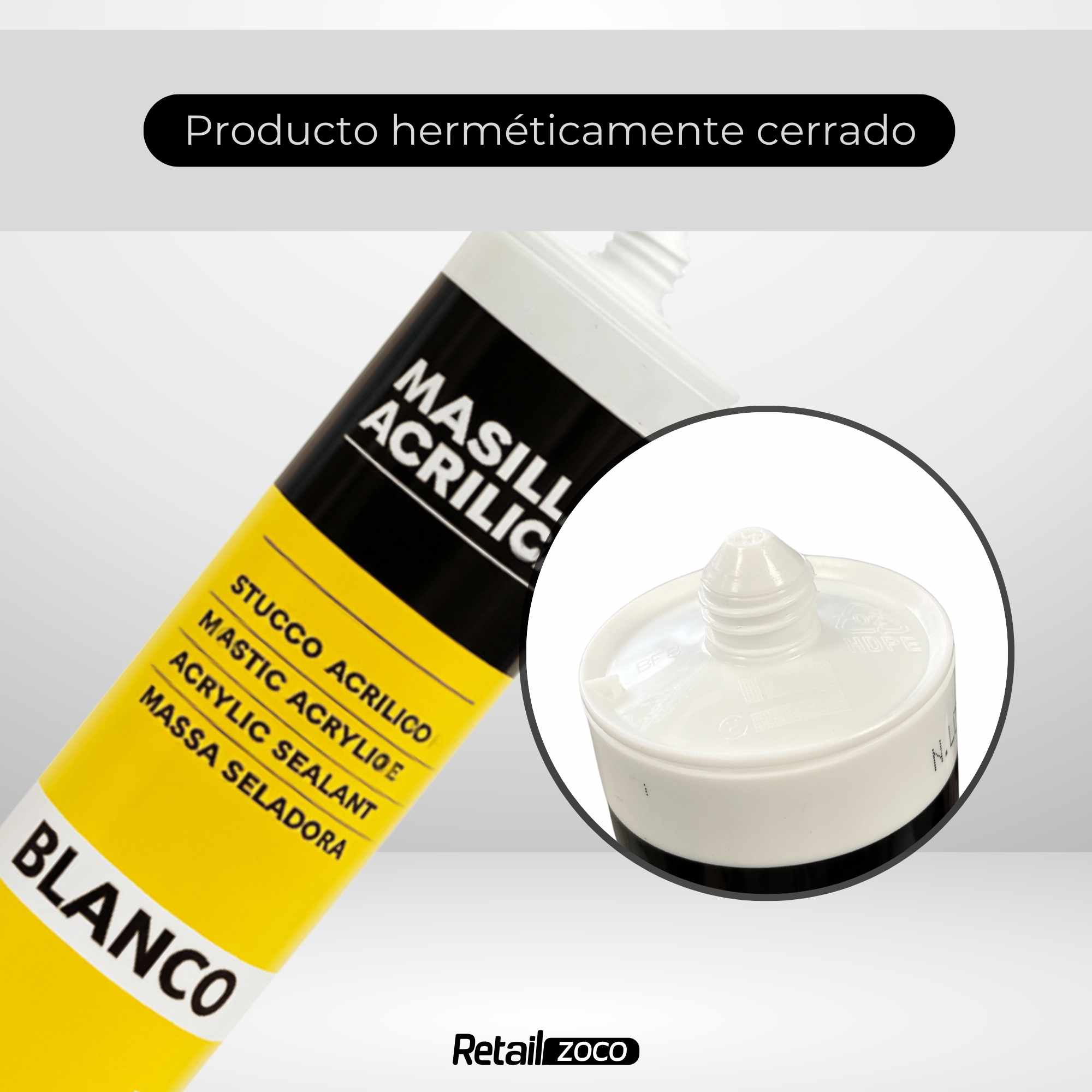 Masilla acrílica blanca para pistola 400 gramos - imagen 6