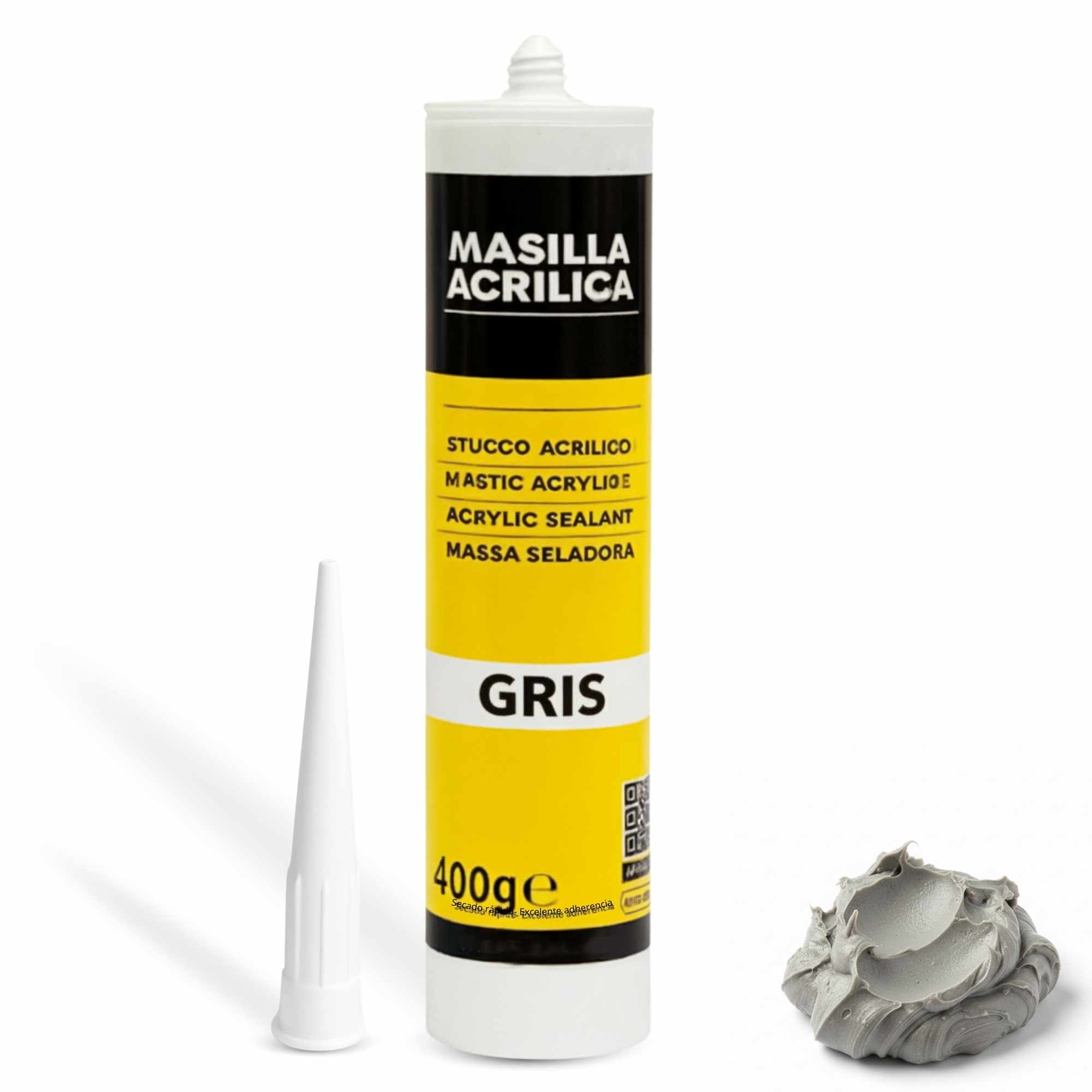 Masilla acrílica gris para pistola 400 gramos - imagen 1