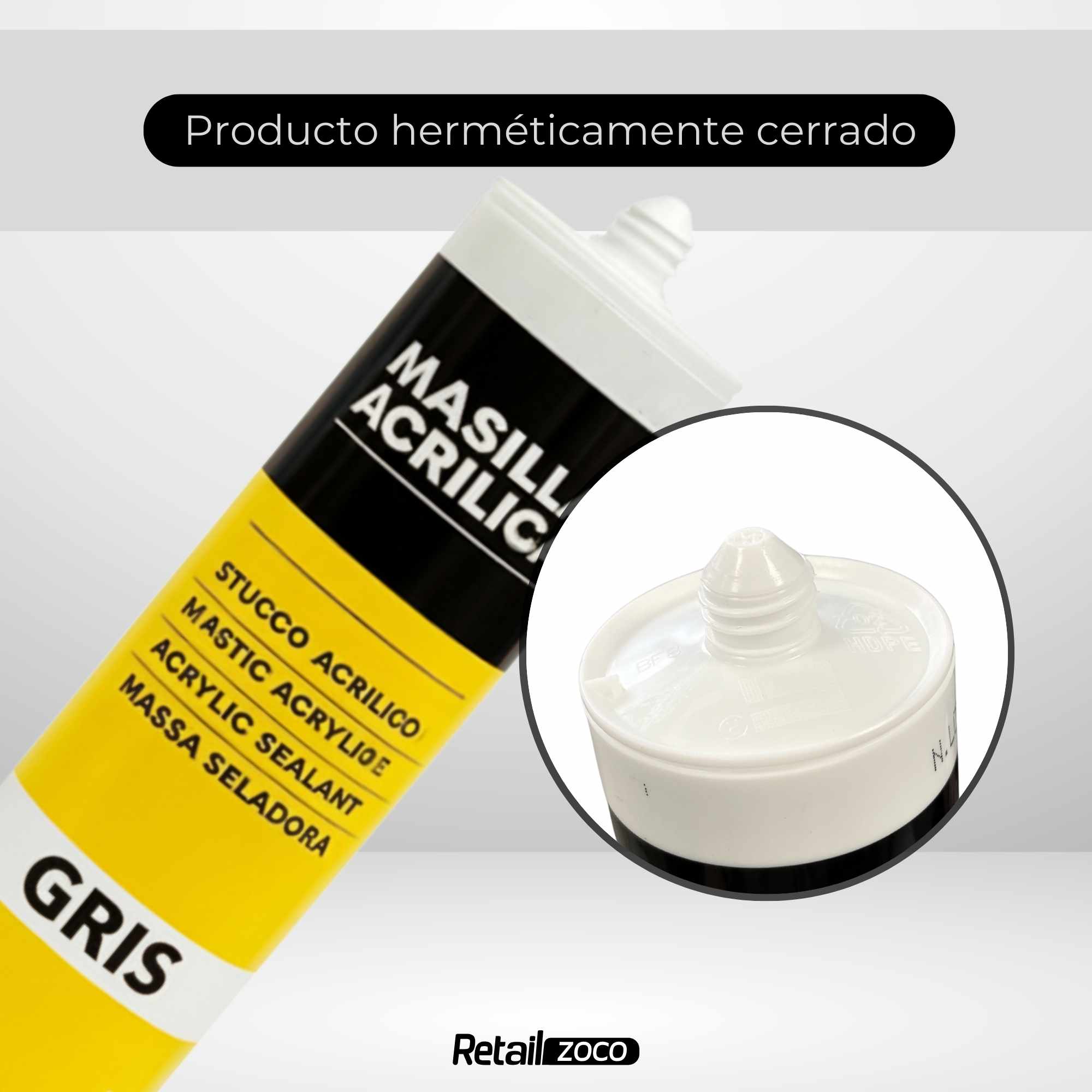 Masilla acrílica gris para pistola 400 gramos - imagen 6