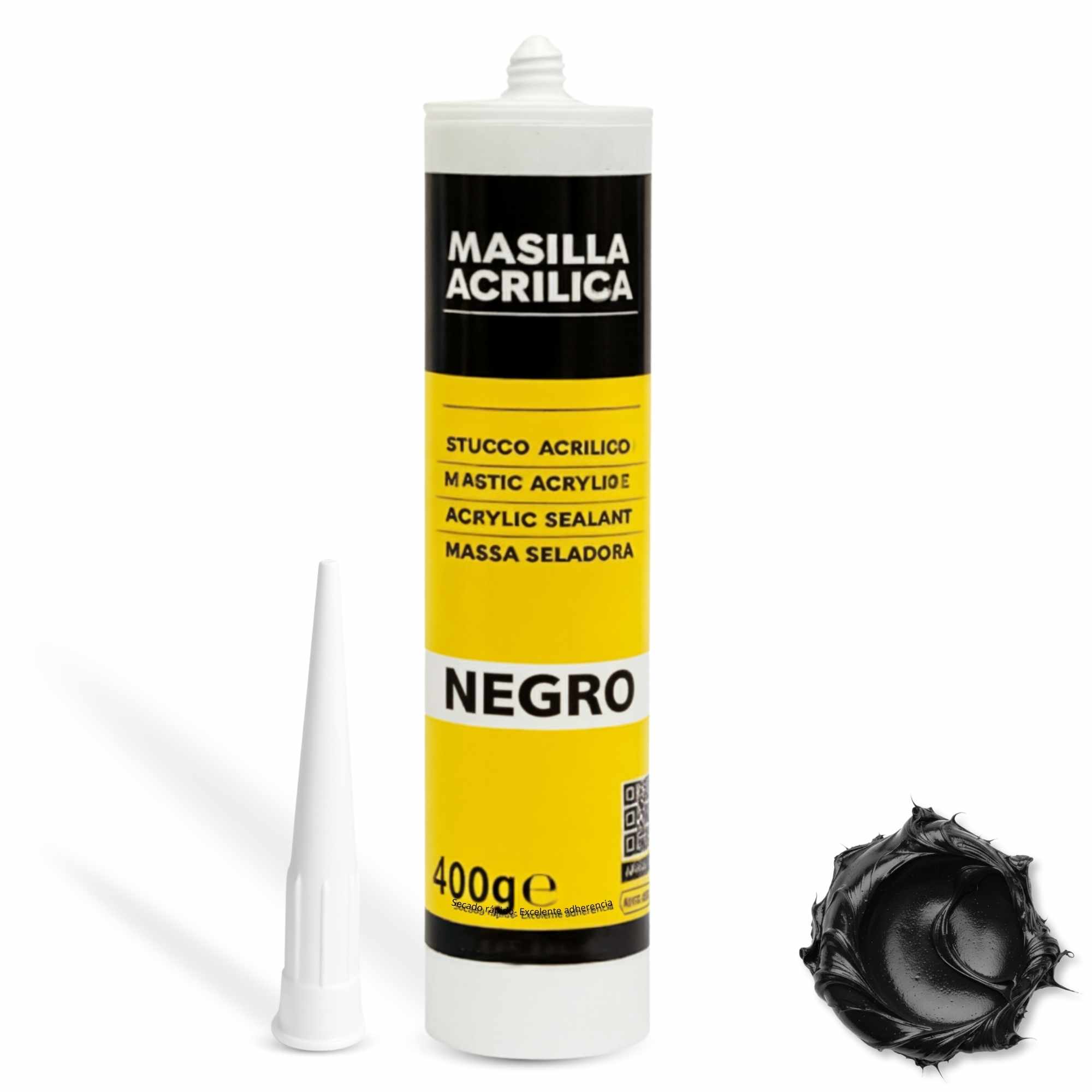 Masilla acrílica negra para pistola 400 gramos - imagen 1