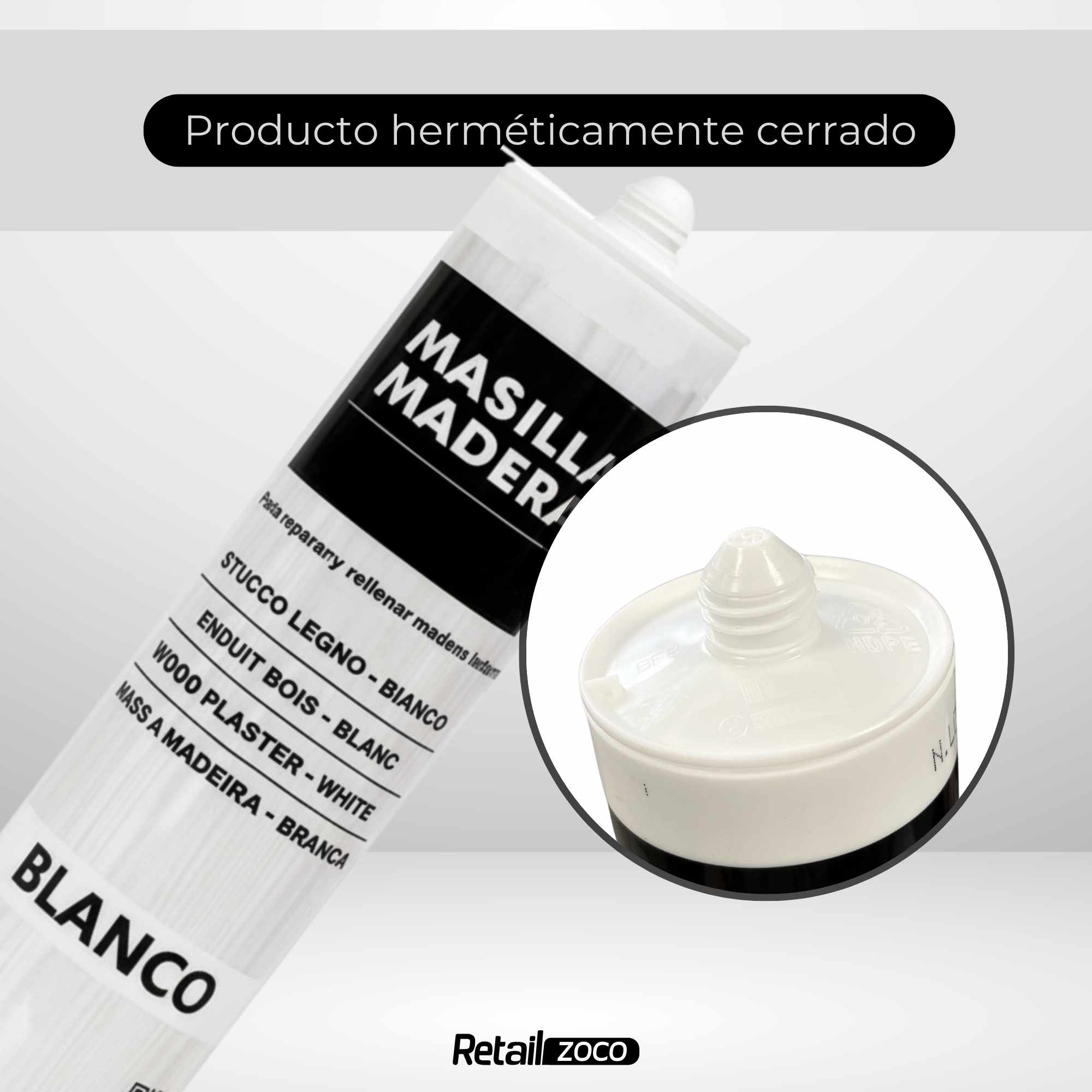 Masilla madera blanca para pistola 400 gramos - imagen 6
