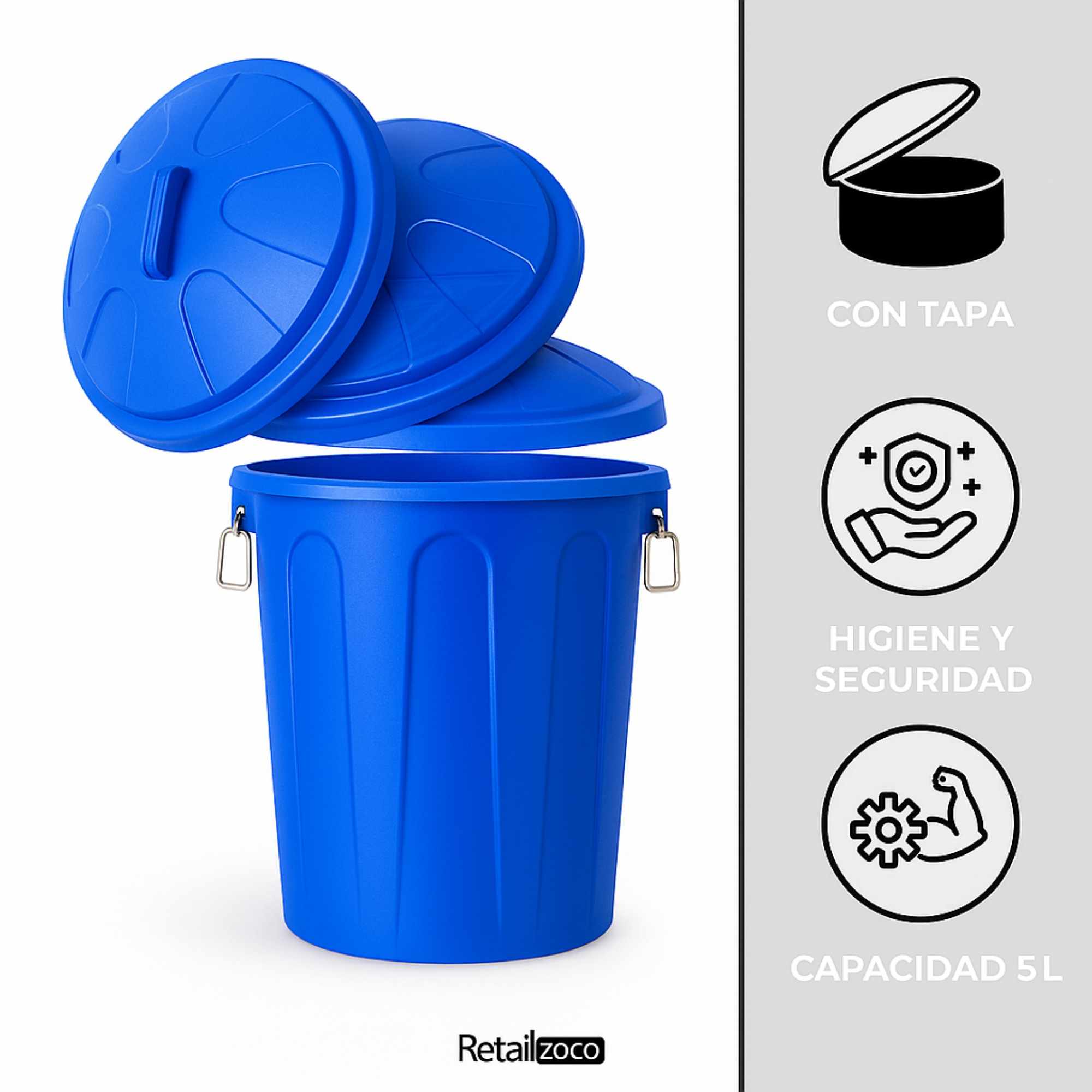 Cubo de basura comunidad 51 Litros Azul - imagen 3