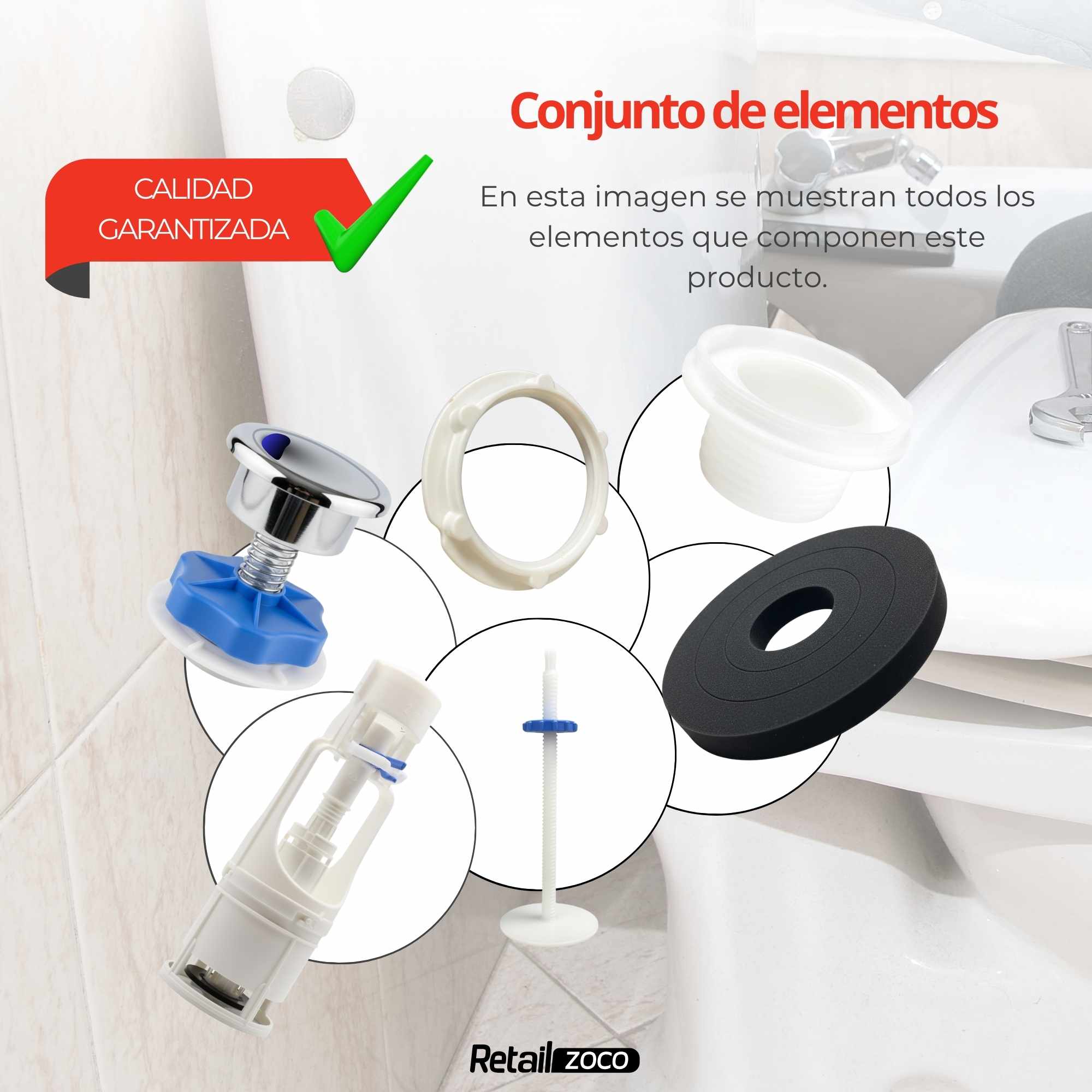 Descargador de WC con doble pulsador universal - imagen 6