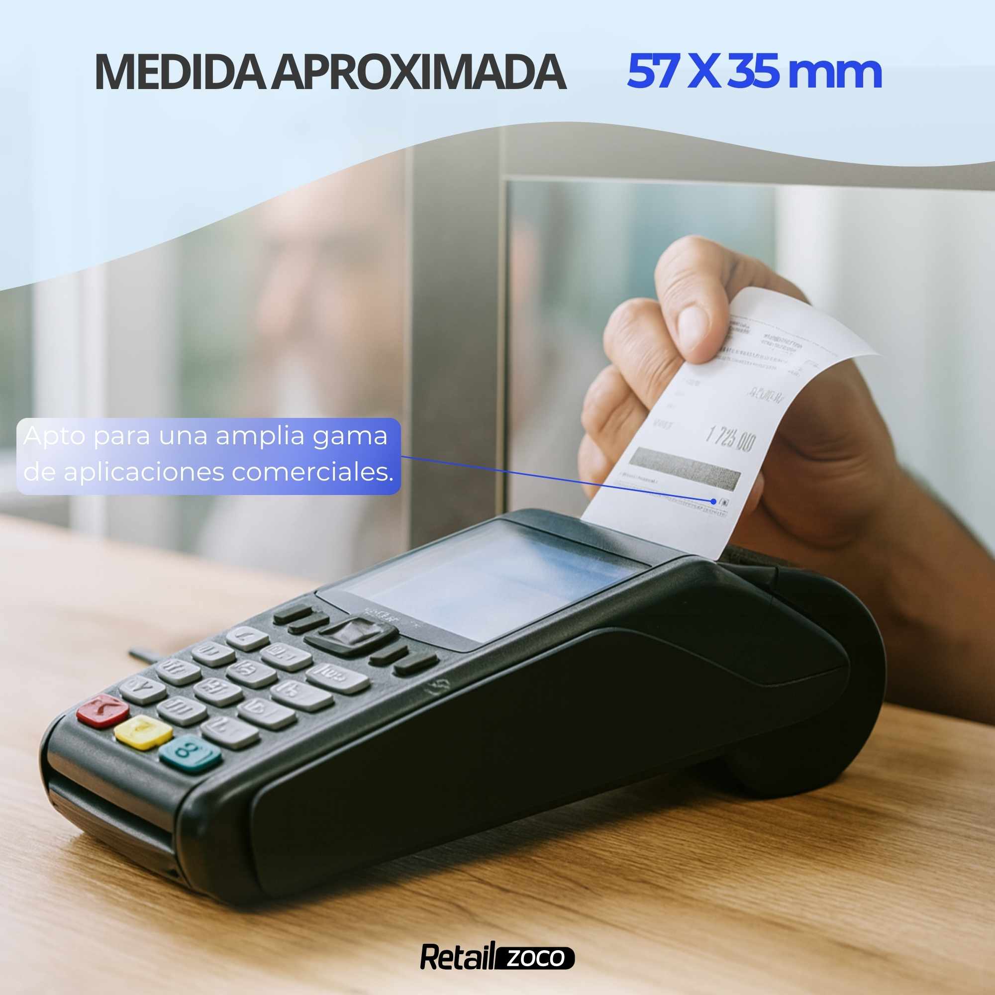 Rollo papel termico 57x35 mm Pack 10 rollos - imagen 5