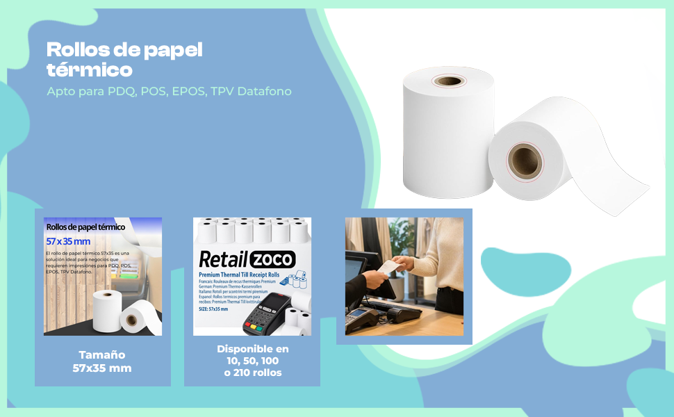 Banner - Rollo papel termico 57x35 mm Pack 10 rollos