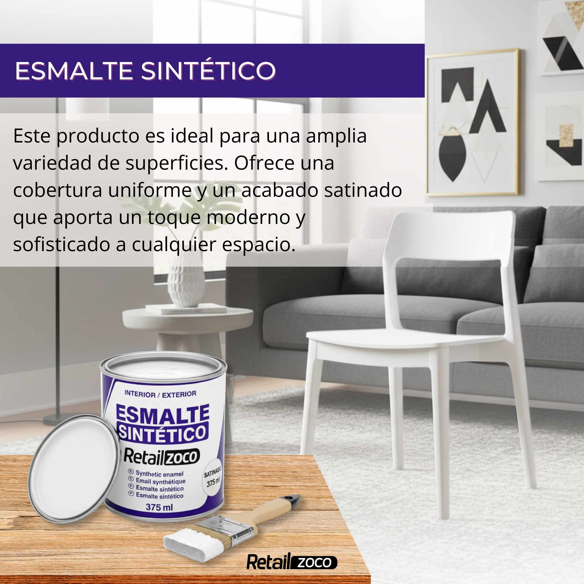 Esmalte sintetico Blanco Satinado 375 ml - imagen 2