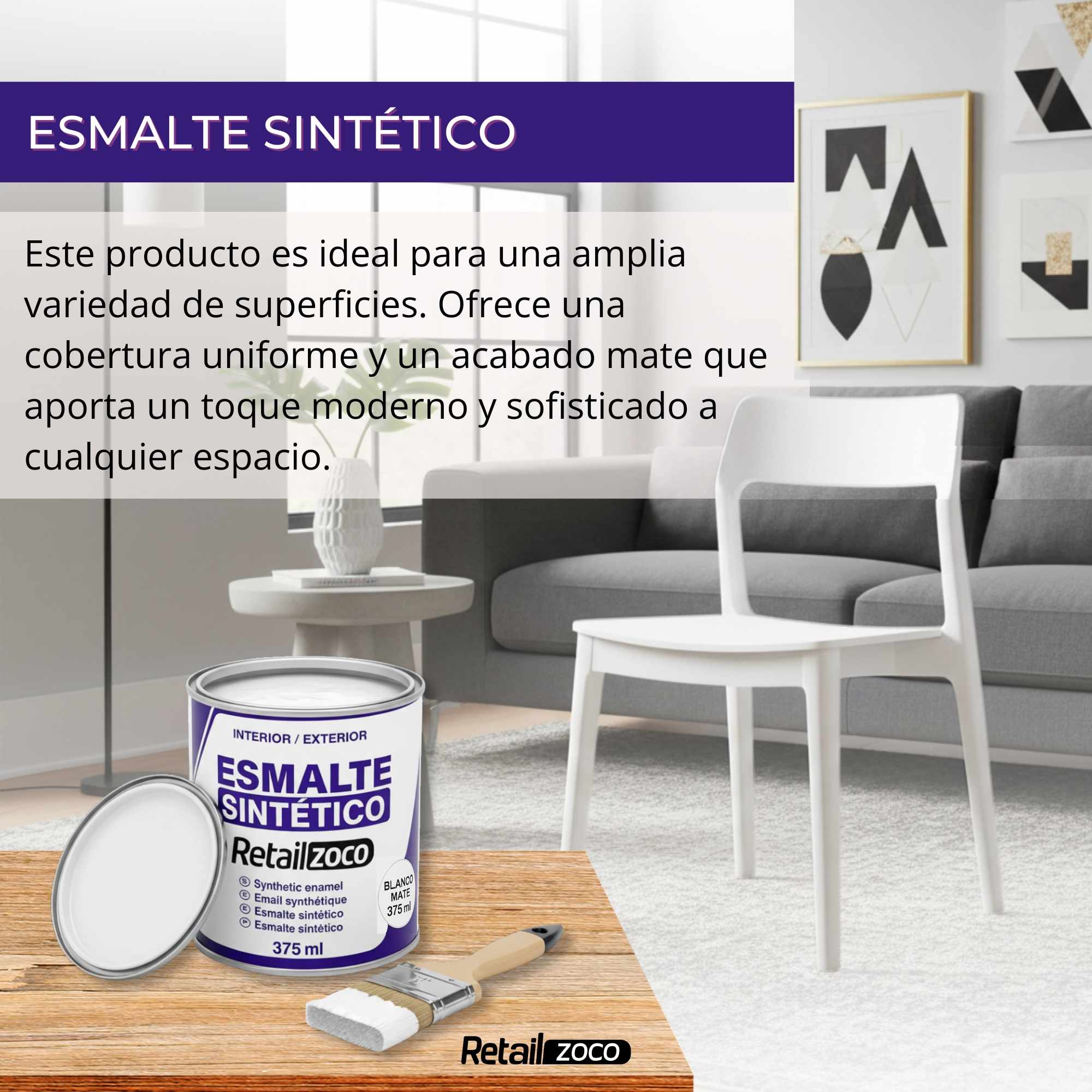 Esmalte sintético Blanco Mate 375 ml - imagen 2