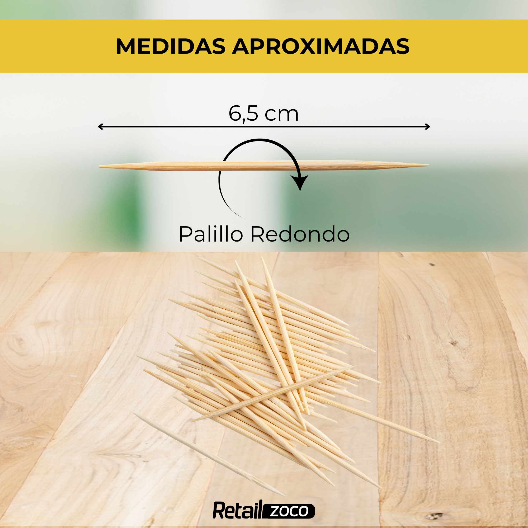 Palillos de dientes de madera de bambú 500 unidades - imagen 4