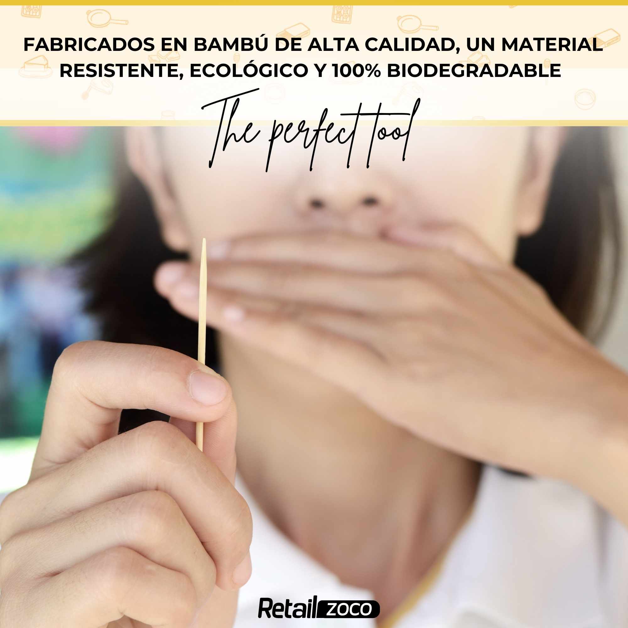 Palillos de dientes de madera de bambú 500 unidades - imagen 6