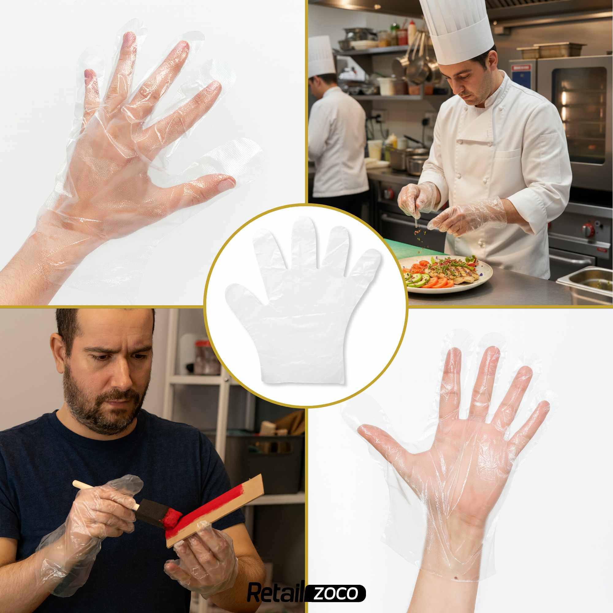 Guantes Desechables de Plástico Transparente 100 unidades - imagen 6
