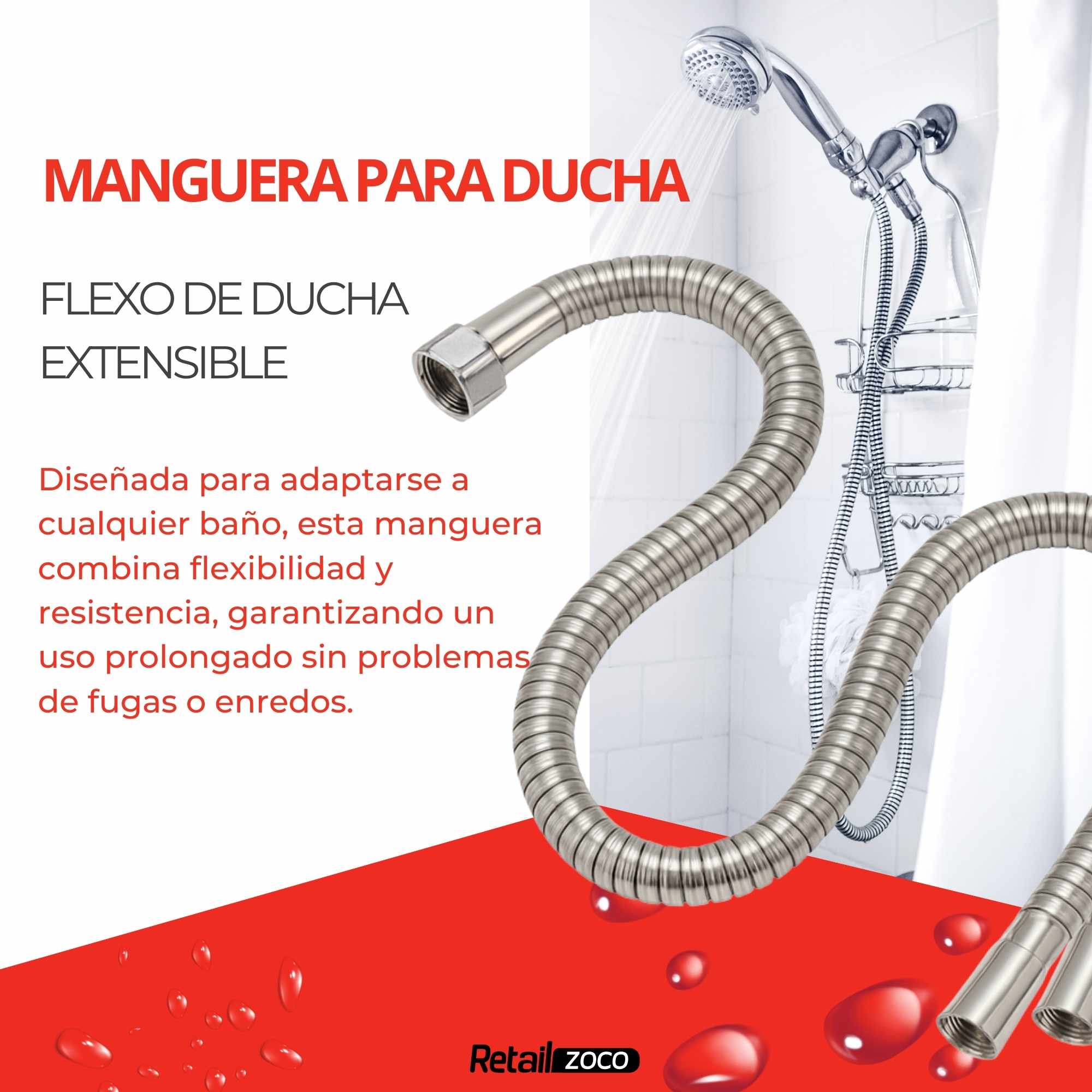 Manguera flexo de Ducha 1.8 Metros - imagen 2