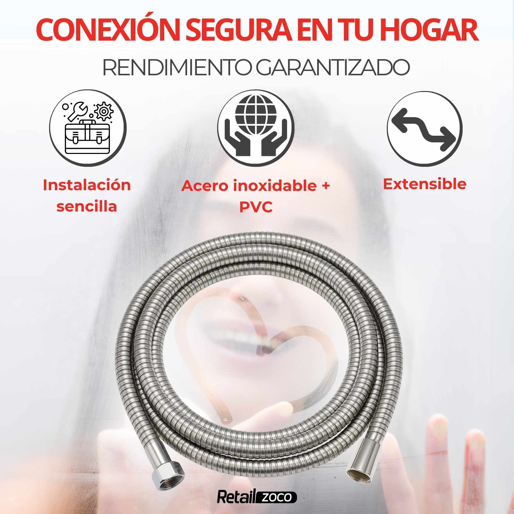 Manguera flexo de Ducha 1.8 Metros - imagen 3
