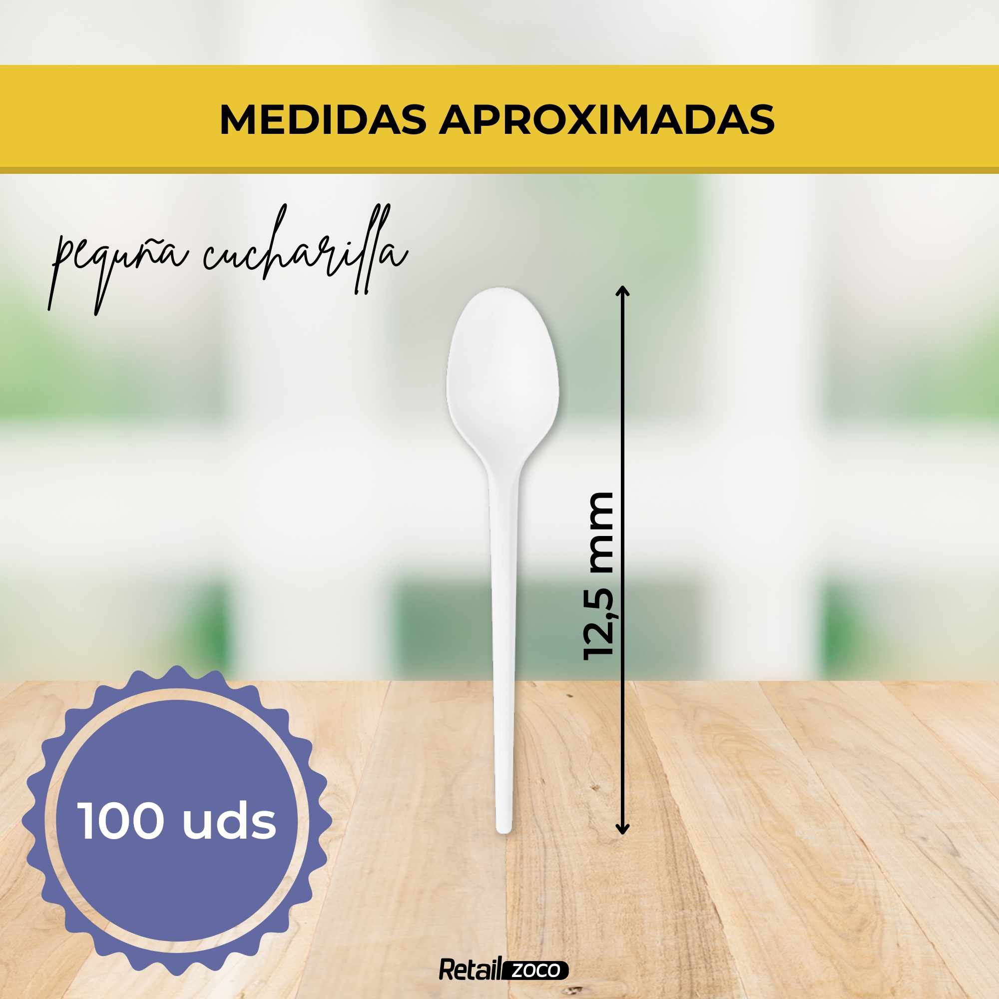 Cucharas de plástico Reutilizable para Postre 12.5 cm Reutilizable 100 unidades - imagen 3