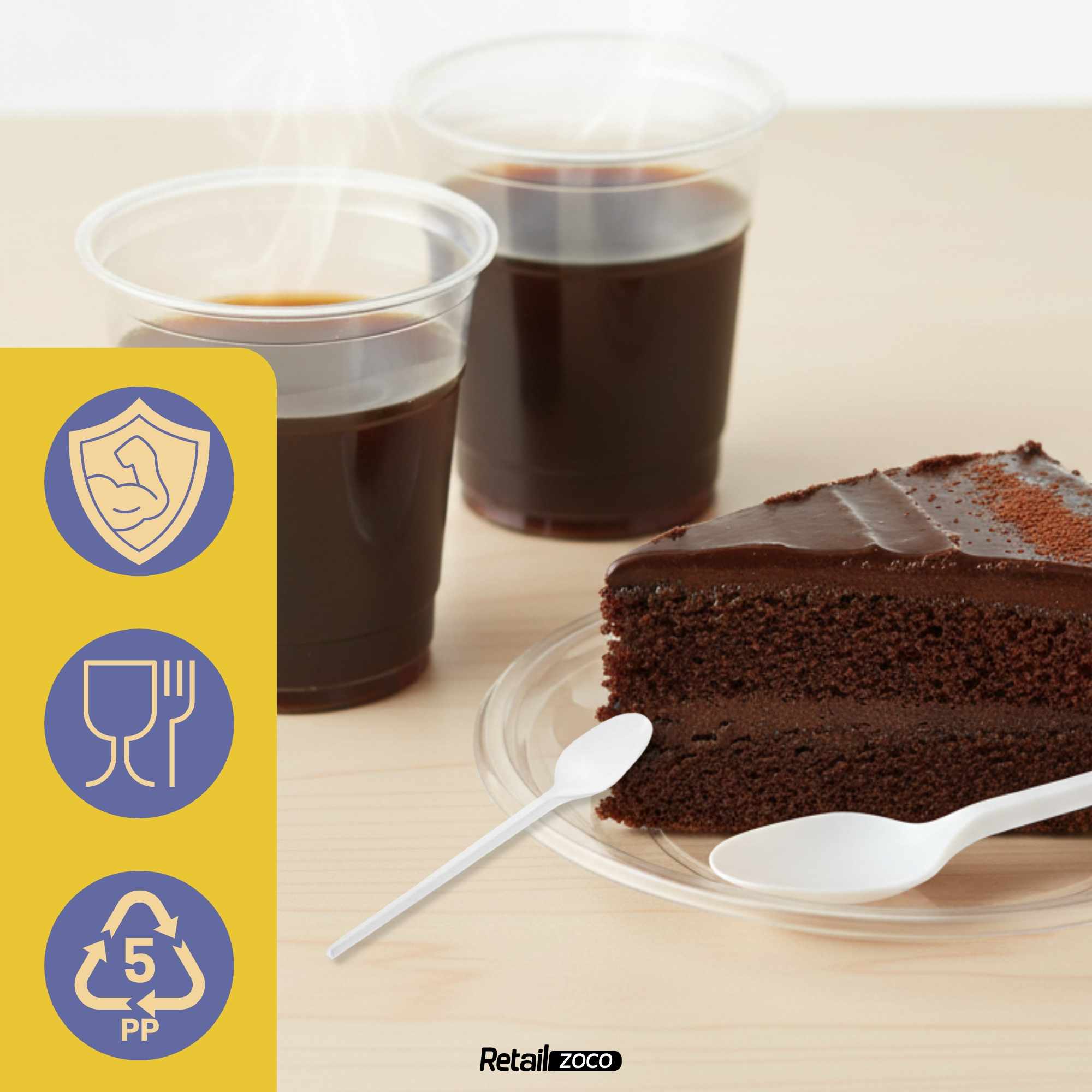 Cucharas de plástico Reutilizable para Postre 12.5 cm Reutilizable 100 unidades - imagen 5