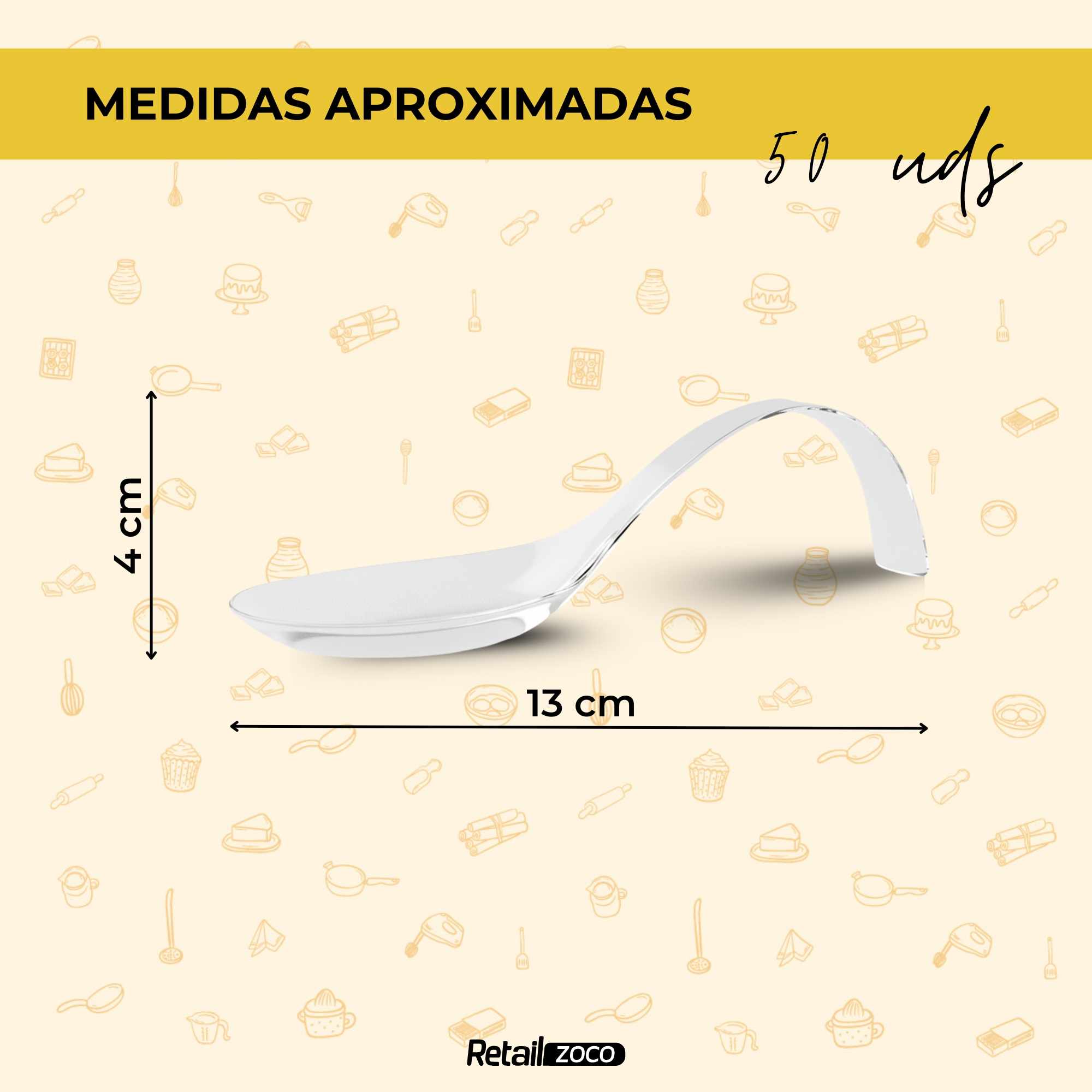 Cucharas Degustación plástico reutilizable transparente 50 unidades - imagen 4